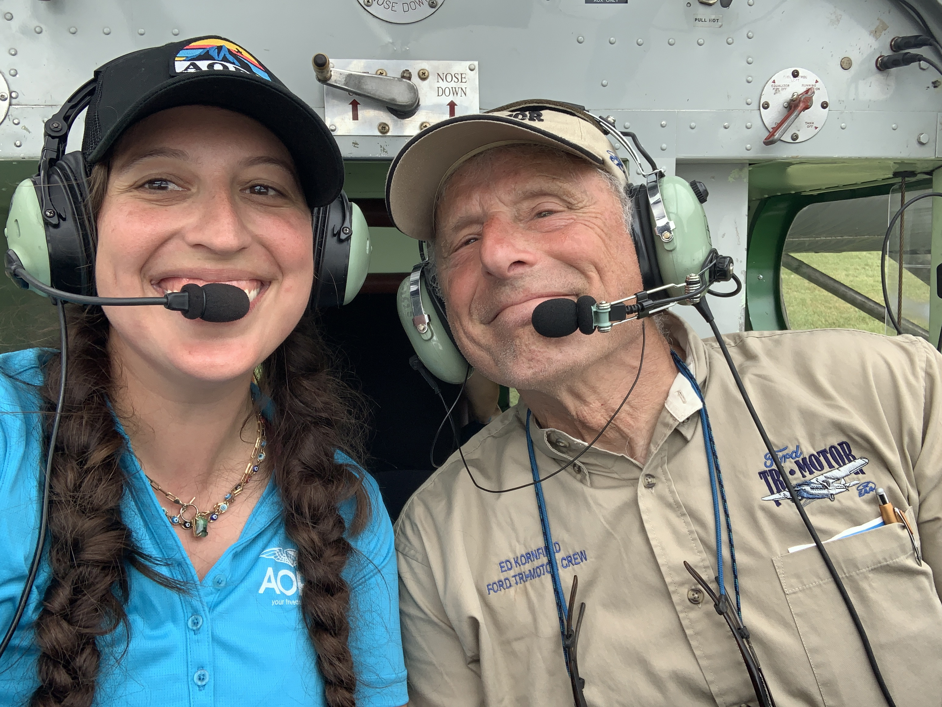 In the front seat with Kornfield, who earned both his Master Pilot and Master Mechanic awards this February. Photo by Alicia Herron.