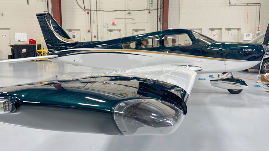 Both ceramic and polymer coatings produce an excellent shine and high gloss. Photo courtesy of New England Aircraft Detailing.