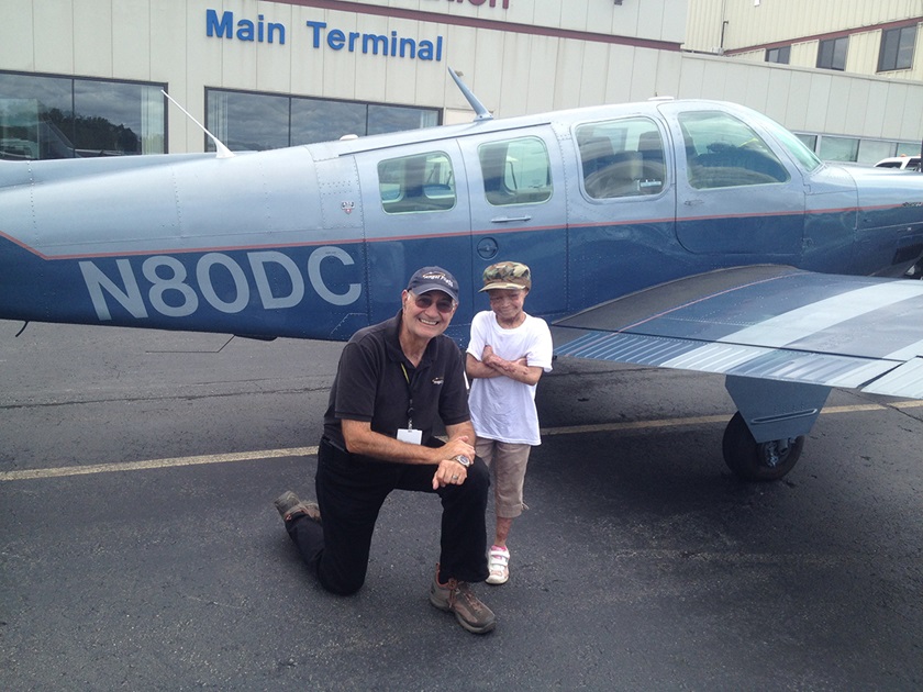 Richard Jacobs with an Angel Flight NE patient passenger. Photo courtesy of Richard Jacobs. 