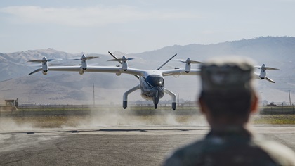 Archer delivered a Midnight aircraft to the U.S. Air Force for testing in 2024. Photo courtesy of Business Wire.