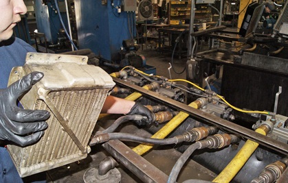 The 25-step oil cooler overhaul process removes contaminants and restores the cooler’s heat transfer efficiency. Photo courtesy of Pacific Oil Cooler Service.