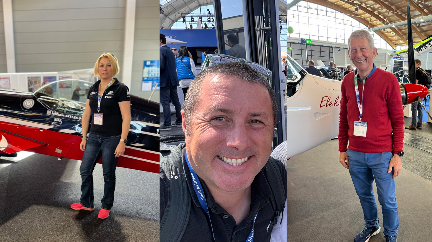 Oh, the people you’ll meet: Aero is a great place to make new friends. Just to name three (again, your experience may differ): Renowned air-to-air French photographer par excellence Jean-Marie Urlacher, who lives to fly the world; French aerobatic champion Mélanie Astles, who overcame a lot to throw her Extra around and fly it upside-down; and John Archer, who flew his Europa from Grenoble, France, through many an Alpine valley to Constance, Germany, to attend Aero. Very cool. From left to right Mélanie Astles, Jean-Marie Urlacher, John Archer. Photos by Sylvia Horne.