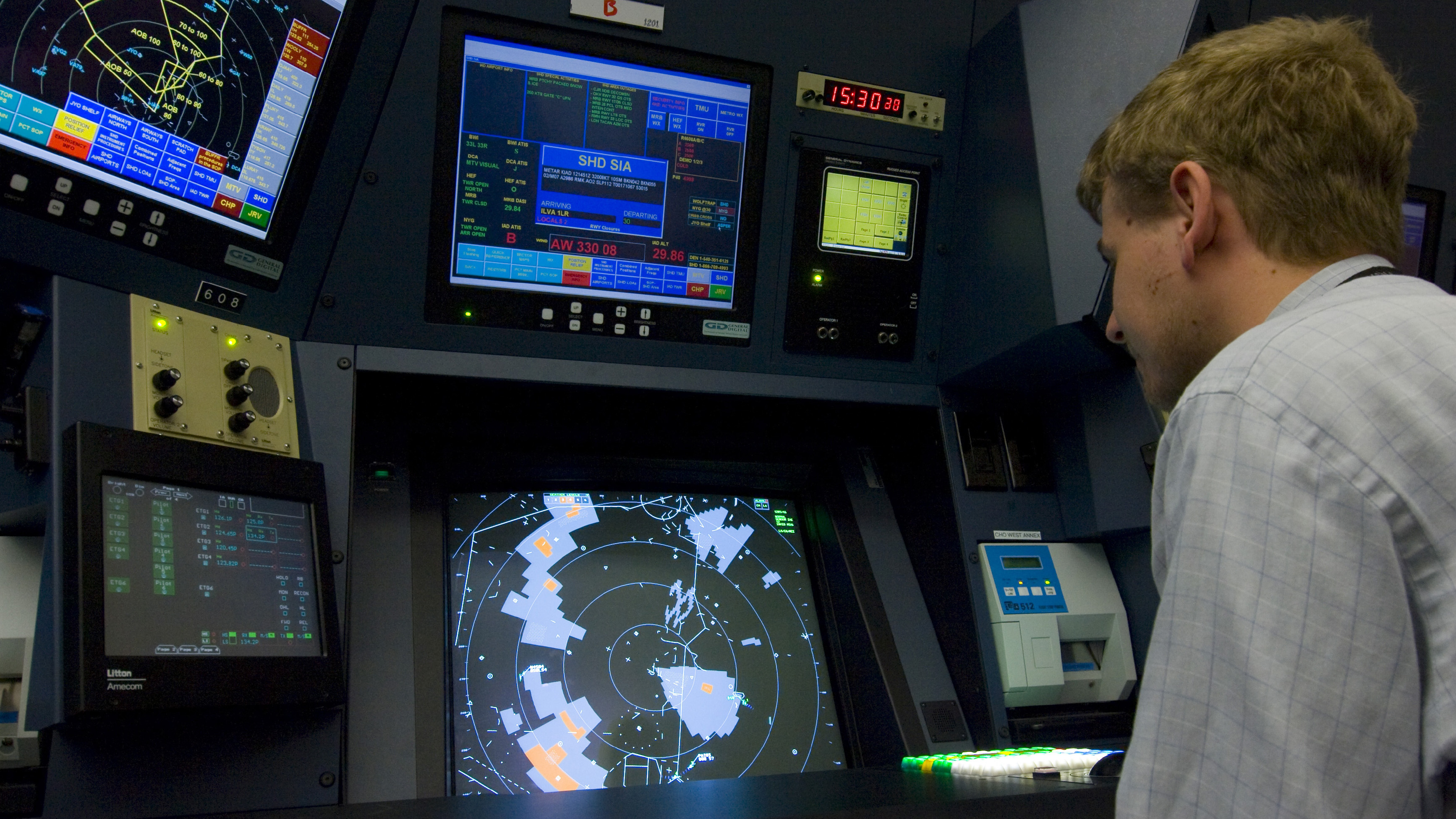 Congress allocated $12.5 billion to modernize air traffic control facilities, possibly including the approach control facility serving Washington, D.C., as seen in 2008. Photo by Chris Rose.