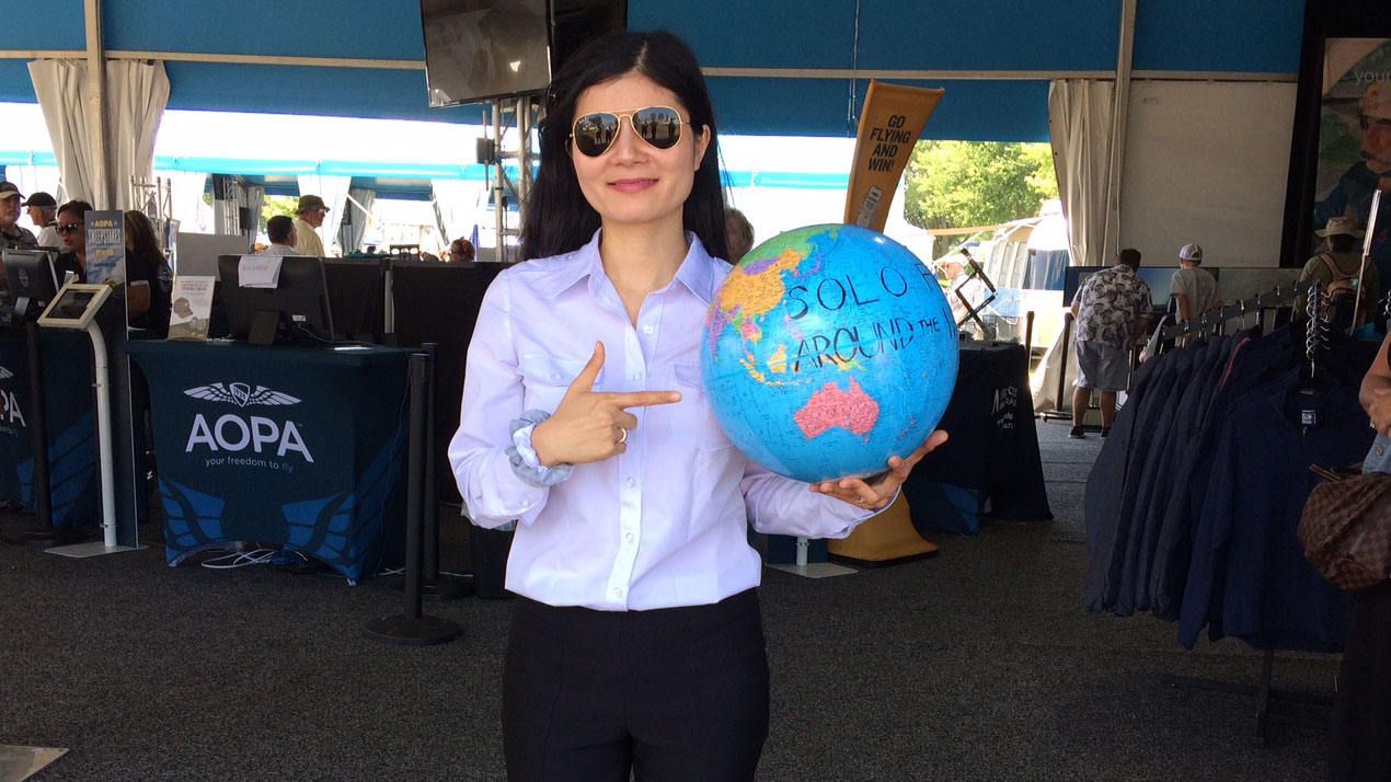 Anh-Thu Nguyen visited AOPA at EAA AirVenture in 2019. Photo by Kollin Stagnito.