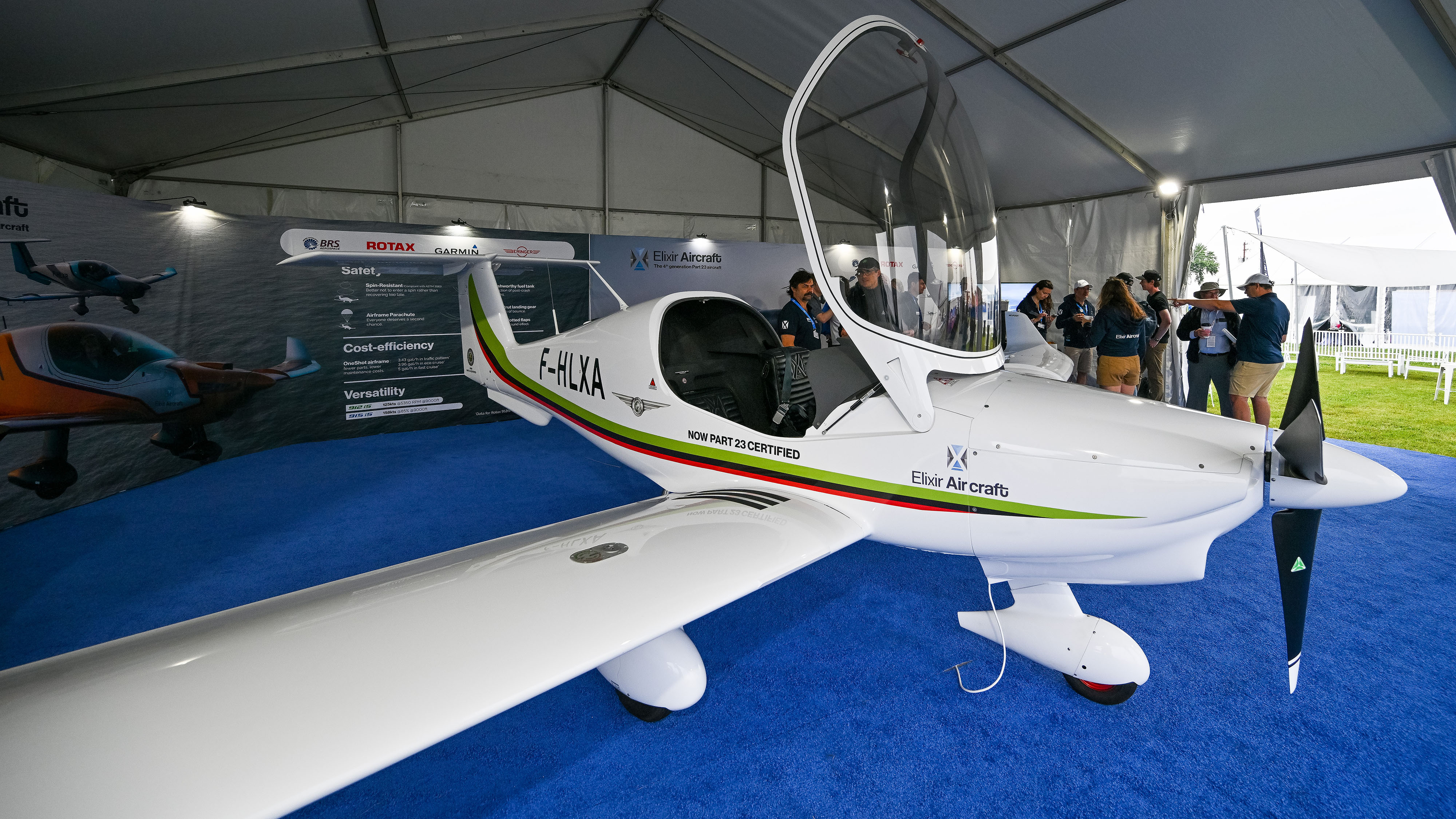 Elixir Aircraft displayed its newly FAA certified two-seat composite trainer during EAA AirVenture Oshkosh in Wisconsin. Photo by David Tulis.