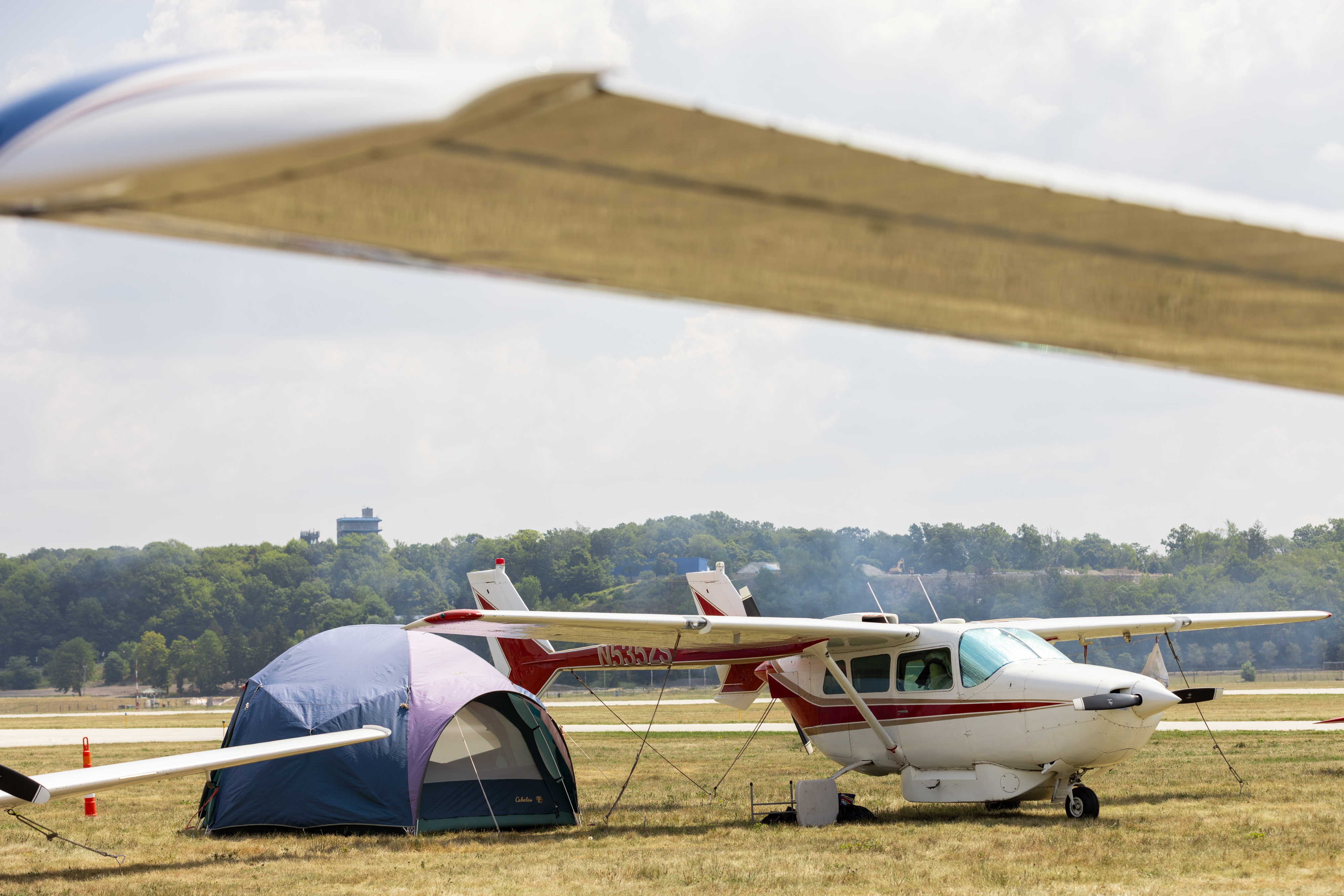 The camping area has a view of the runway. Photo by Rebecca Boone.