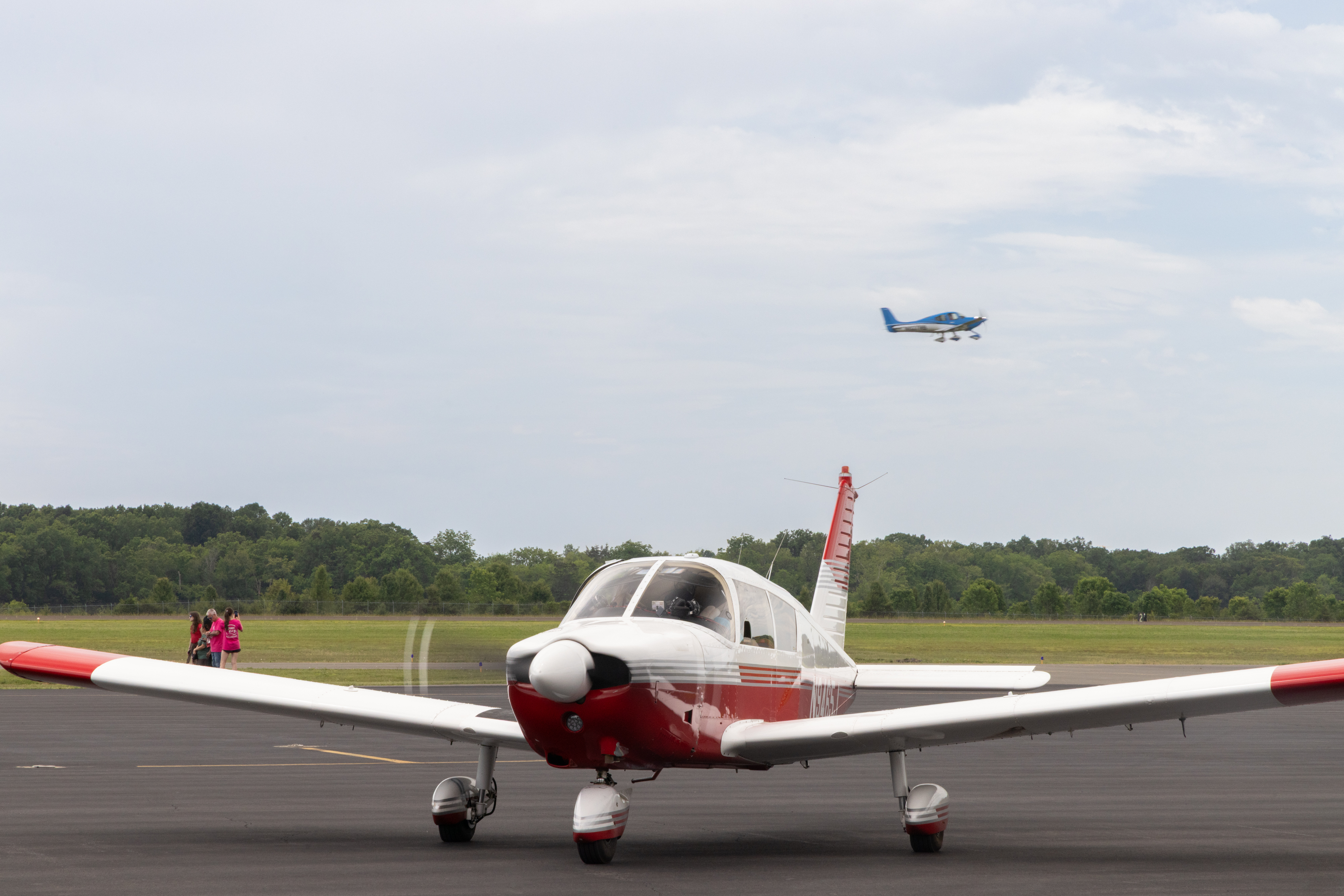 Aircraft were constantly landing and taking off throughout the day. Photo by Rebecca Boone.