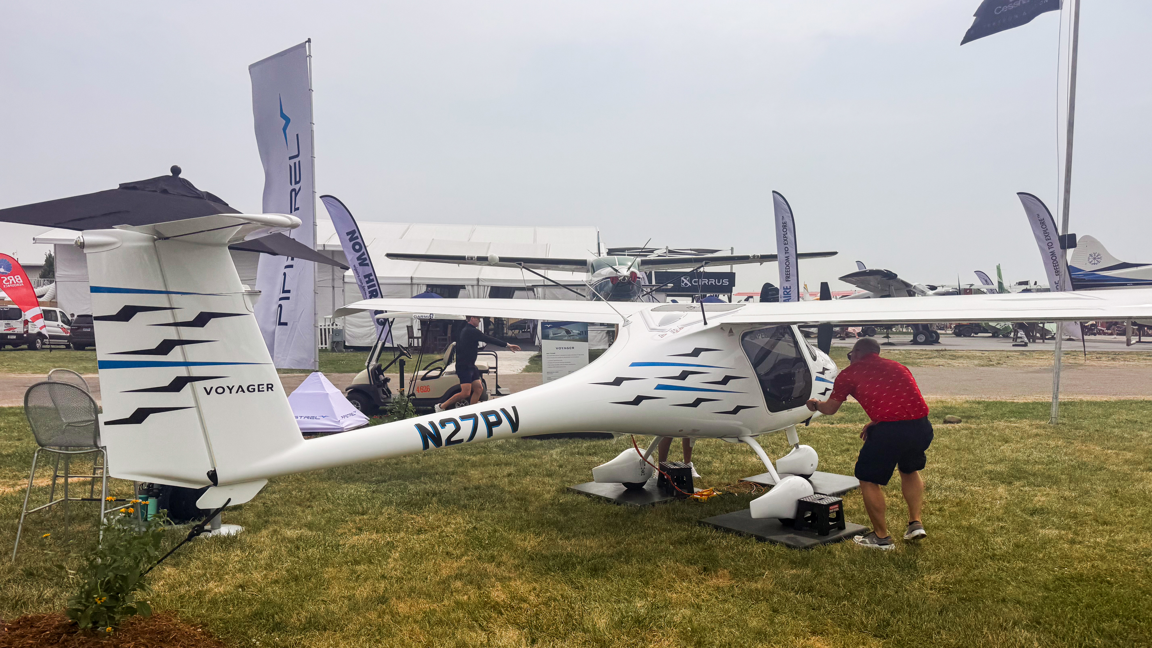 Textron Aviation announced the Pipistrel Voyager two-seat training aircraft at EAA AirVenture Oshkosh in Wisconsin. Photo by Alicia Herron.