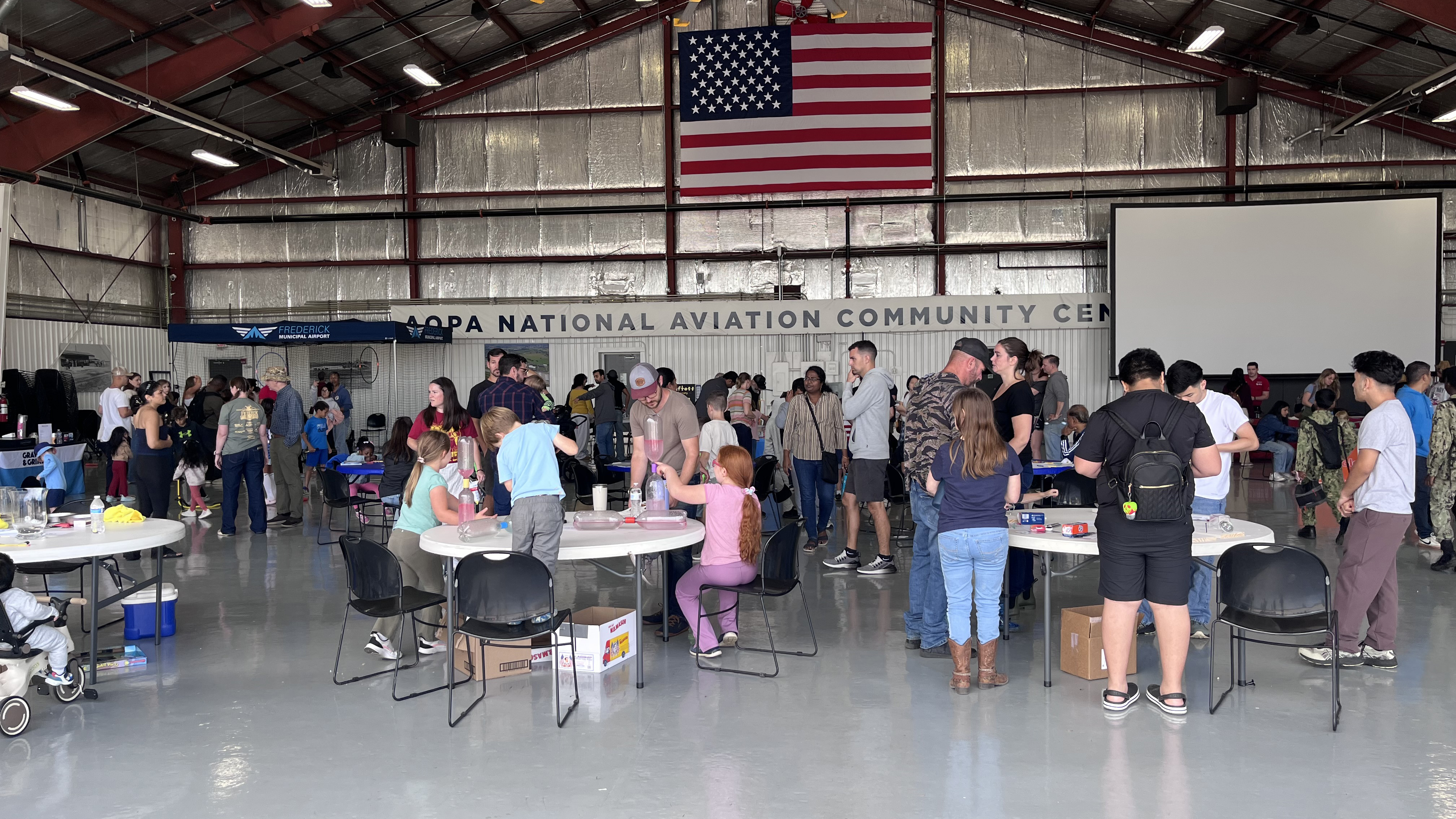 AOPA’s National Aviation Community Center was a hub of learning activity. Photo by Sylvia Horne. 