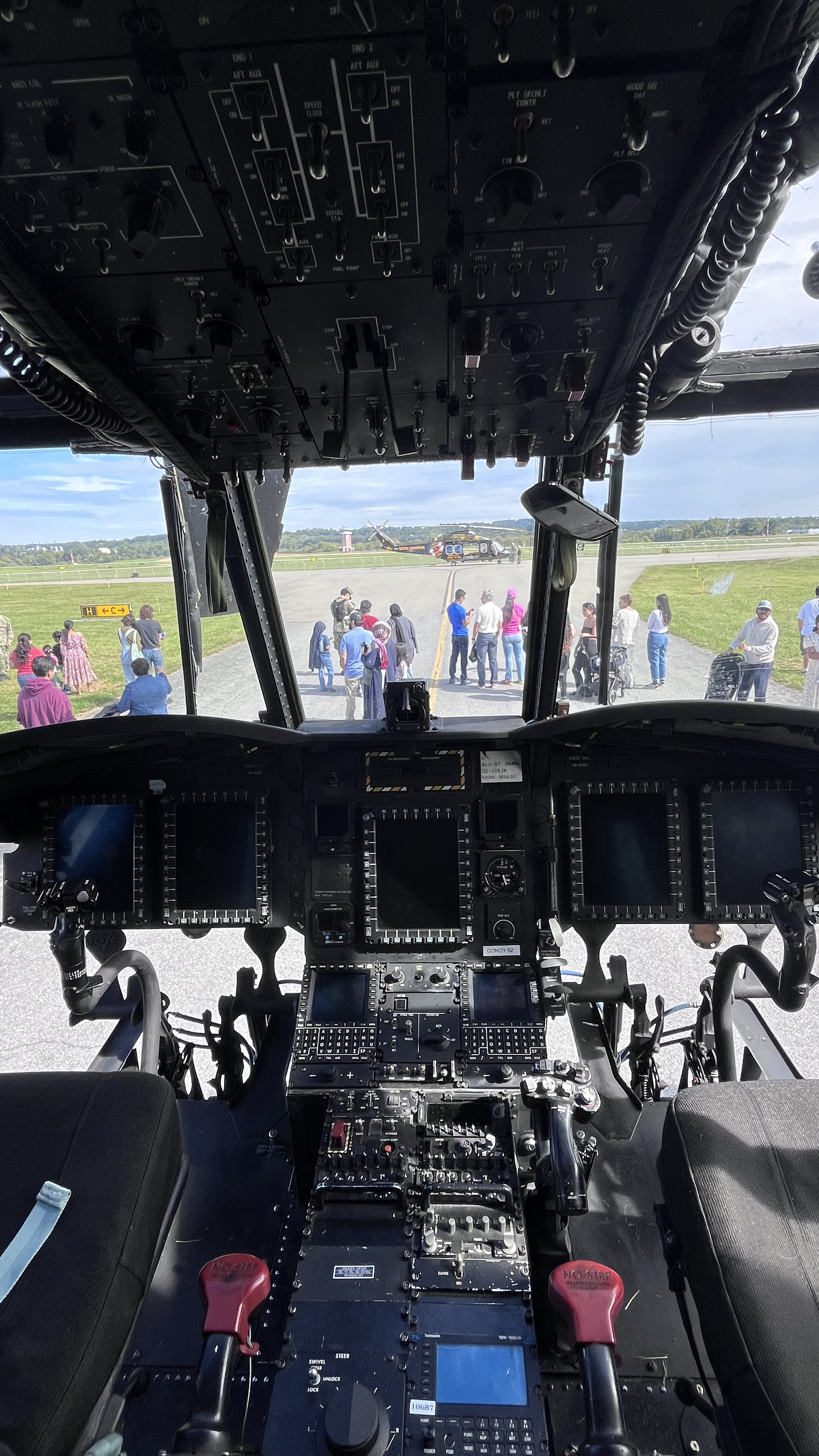 Looking out from inside the Chinook. Photo by Sylvia Horne. 