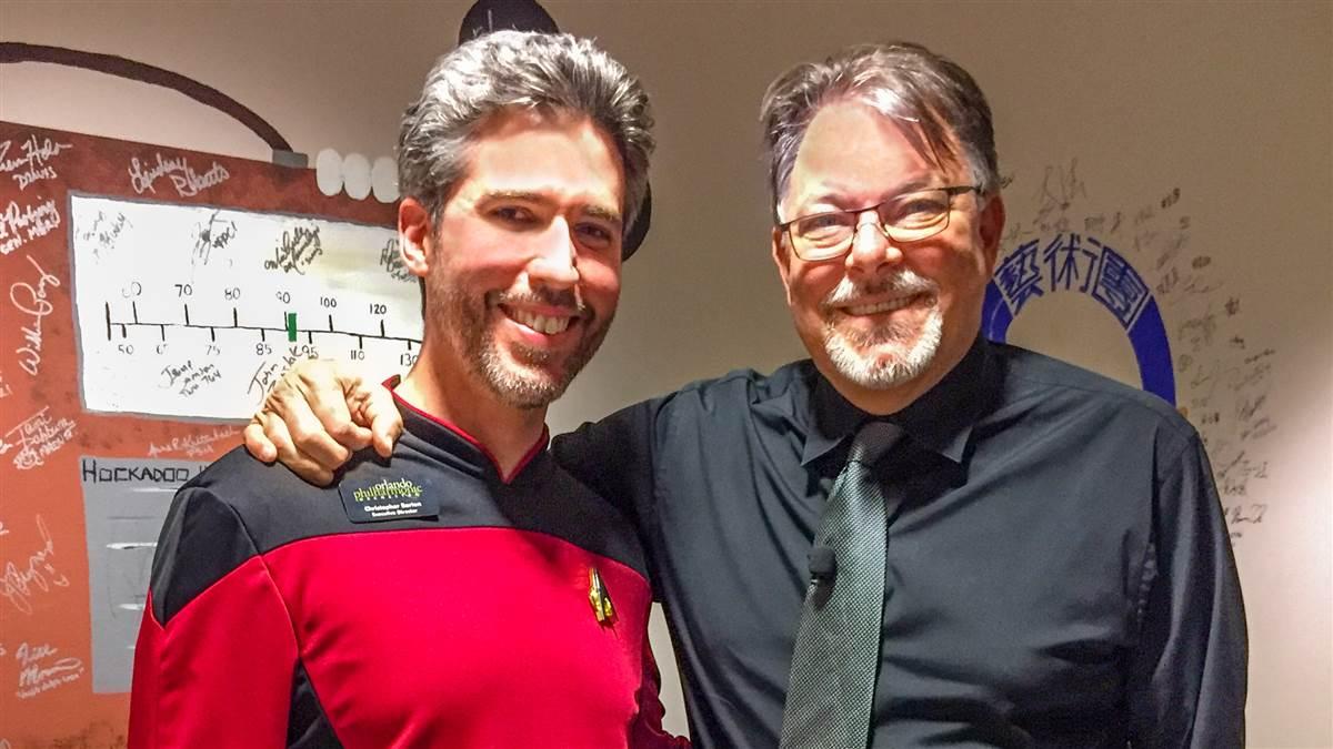 Chris Barton (left) with Jonathan Frakes, who played Cmdr. William Riker in 'Star Trek: The Next Generation' 