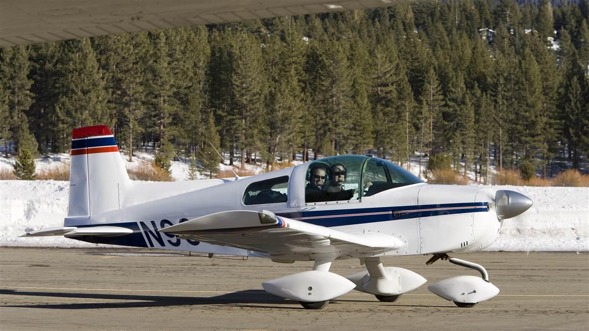 Ben Thomson, Tahoe resident (530-721-0015) taxiing his Grumman with friend Brent Knittel for a leisure flight out of Lake Tahoe Airport to Yosemite and back, shot for Day In the Life series.
Lake Tahoe,  CA  USA
Image #: 08-601_372.CR2  Camera: Canon EOS-1Ds Mark II