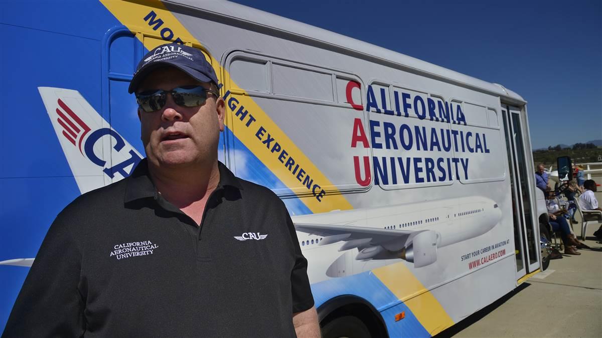 CAU President Matt Johnson attends the AOPA Fly-In at Camarillo, California, where the school was the presenting sponsor.