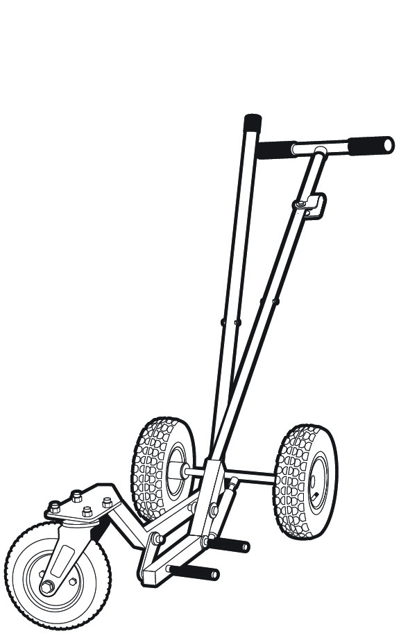 Tailwheel tows attach to the rear wheel of conventional-gear aircraft. This one maneuvers the tailwheel with a castering dolly.