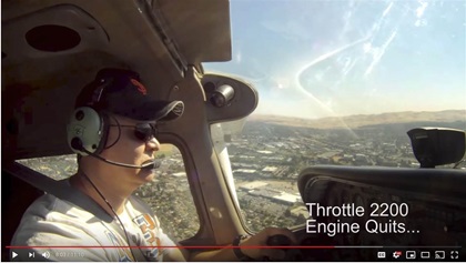 A well-placed point-of-view camera happened to catch Misha Tyukin’s engine failure only a few hundred feet above the ground. Tyukin posted the video on YouTube in part to show other pilots the reaction delay during an emergency.