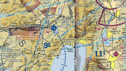 Sectional Aeronautical Chart, Truckee-Tahoe Airport (TRK).