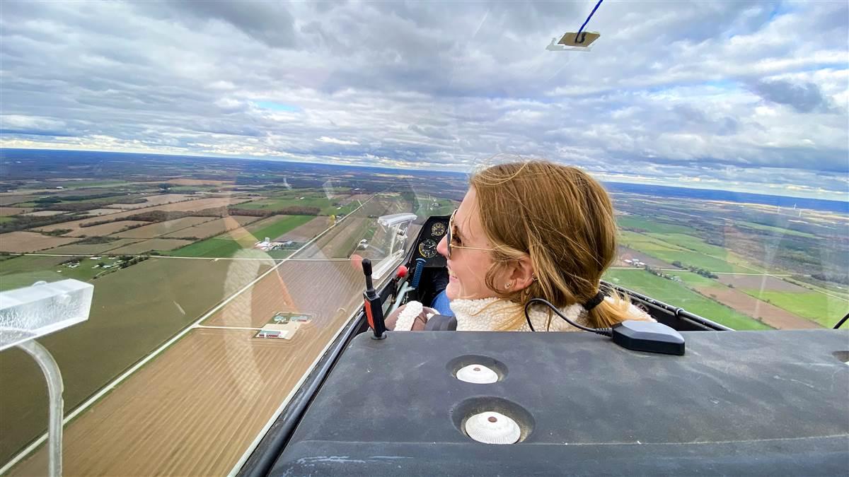Emily Peelar takes off in her aviation journey by learning to fly in a glider. Photography courtesy of Emily Peelar