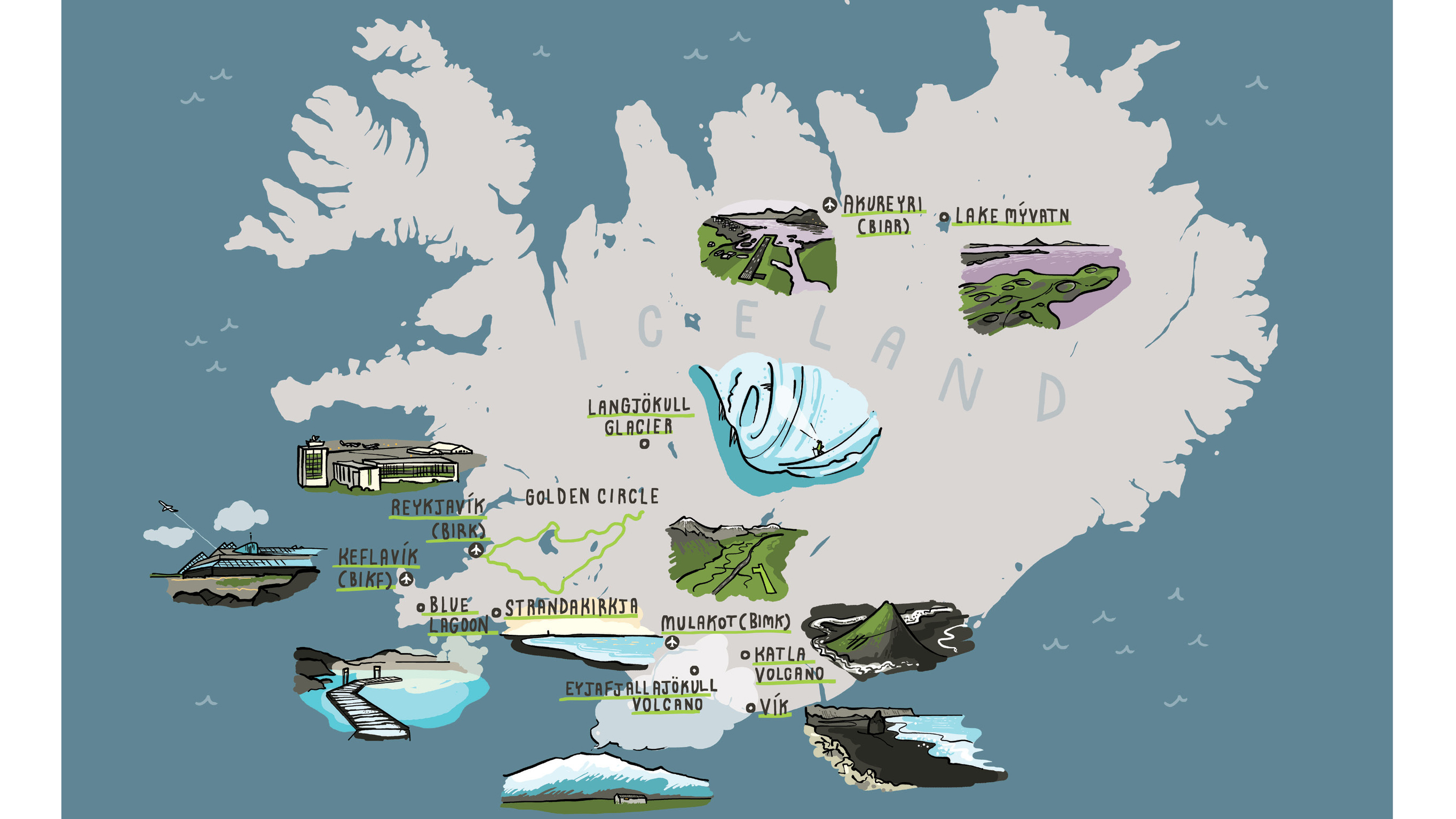 Flying Iceland's glaciers and volcanoes