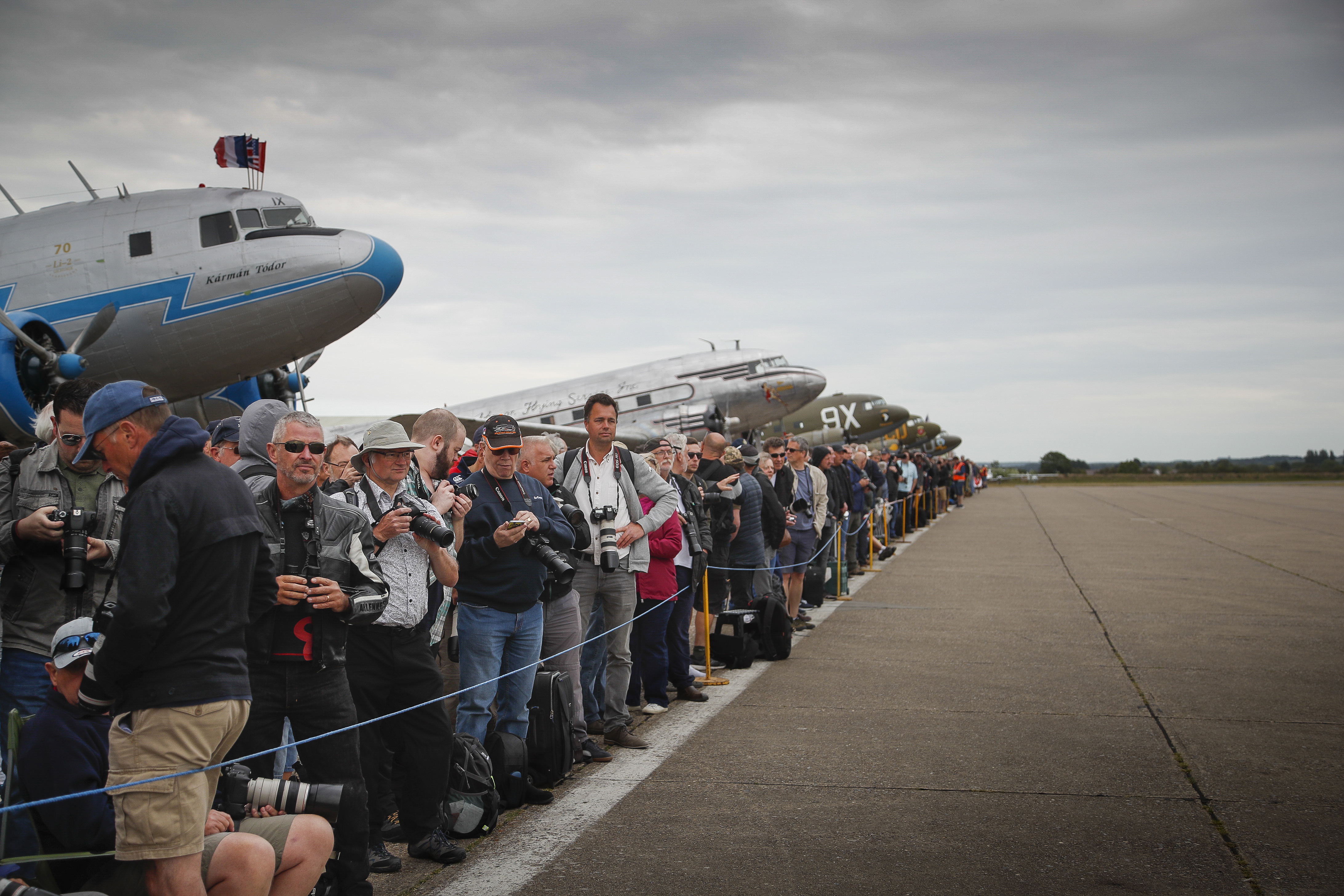 Thousands turned out to watch the activities in Duxford, England.