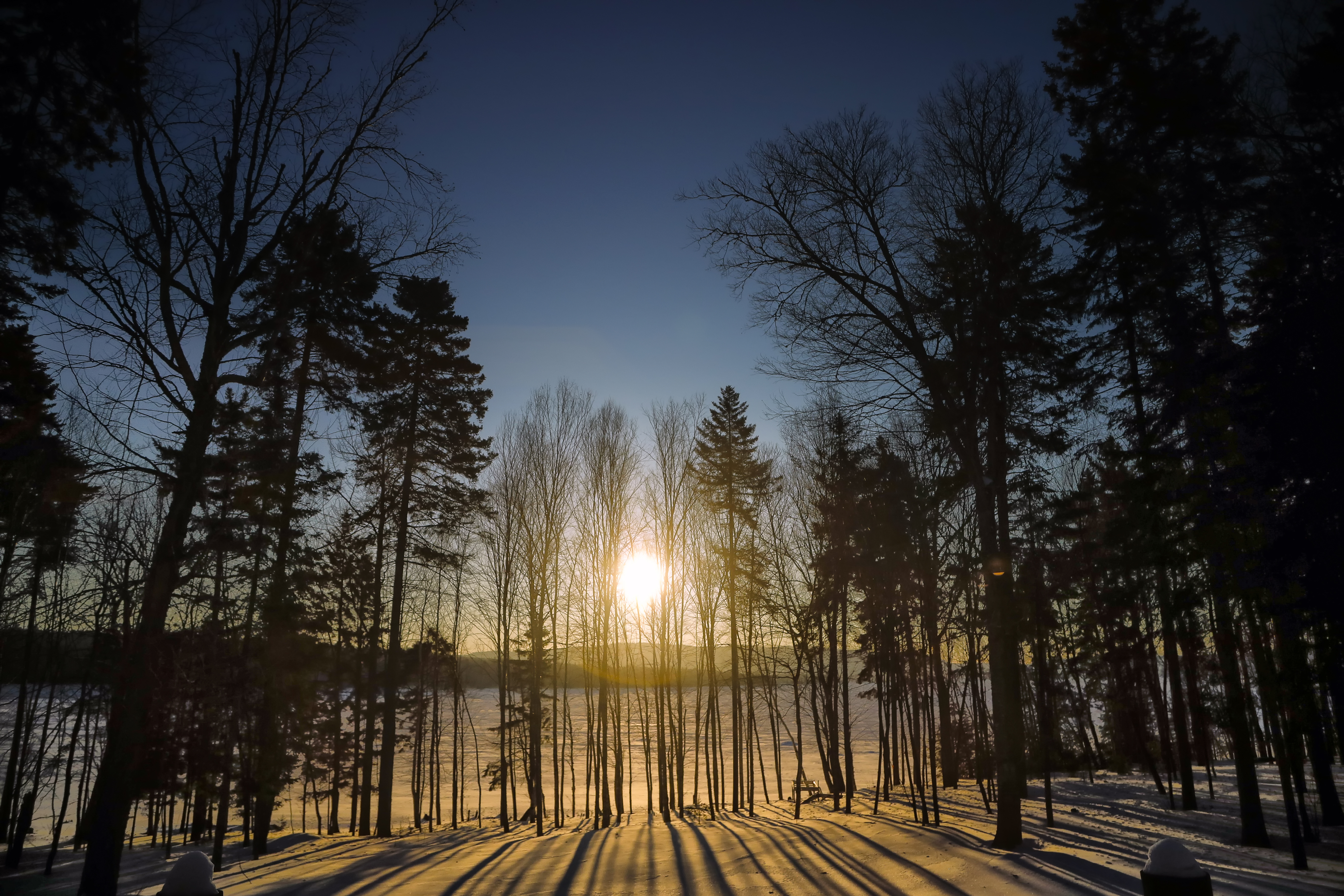 Calm winds at dawn foretell an ideal day for ski flying. 