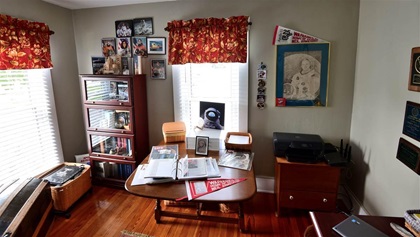 Owner Karen Tullis keeps space memorabilia in the bedroom Armstrong shared with his brother.