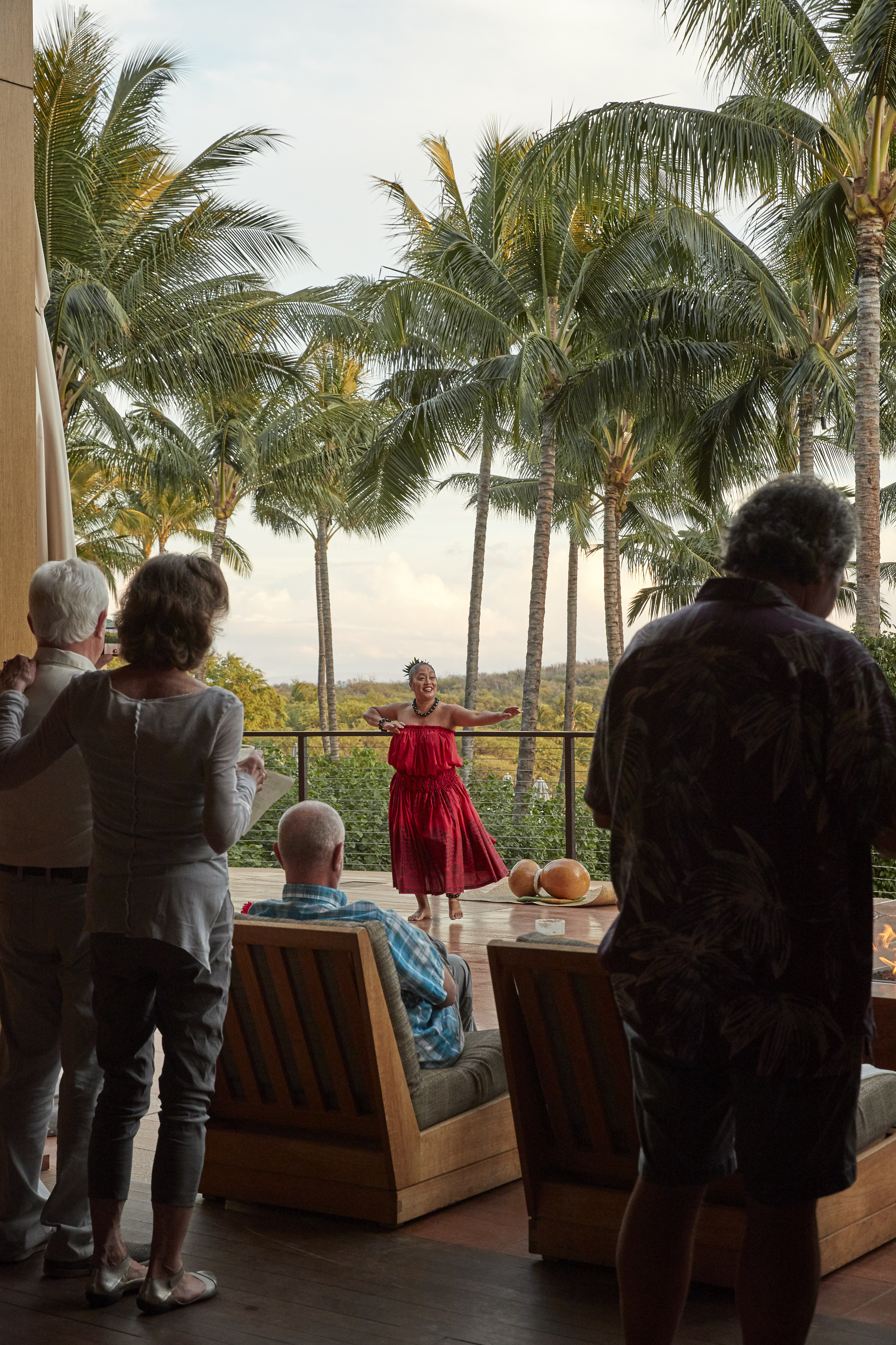 Hula during cocktail hour at Four Seasons Lana’i