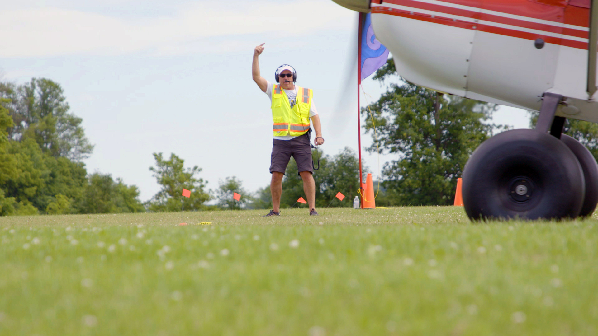 A STOL line judge calls the shots.