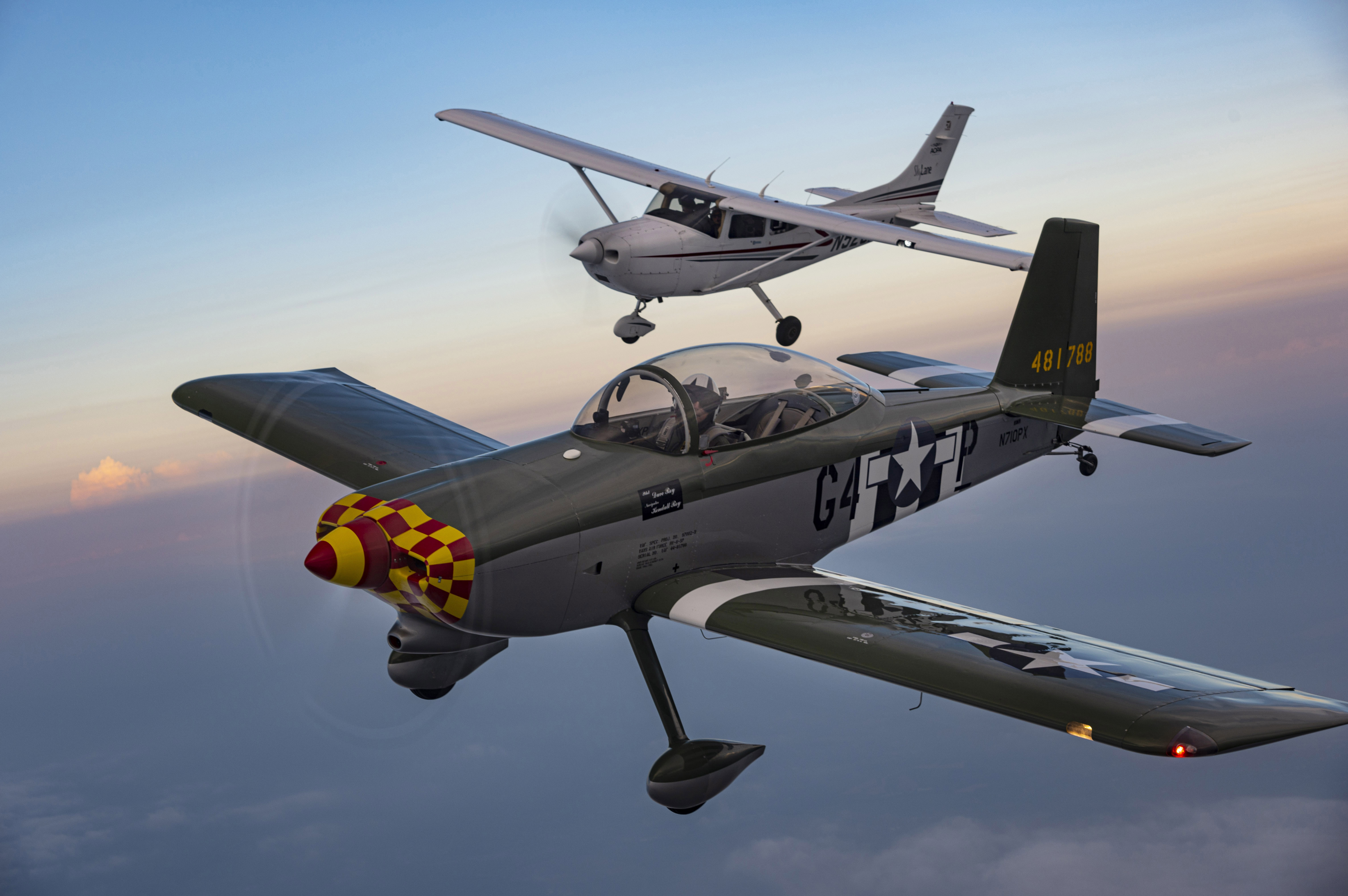  “It Takes Teamwork,” September 2020 AOPA Pilot: AOPA Senior Photographer Chris Rose uses a Cessna 182 photo platform to document what it takes to produce an air-to-air photo mission while AOPA Editor at Large Dave Hirschman pilots a Van’s Aircraft RV–8 owned by AOPA Pilot Information Services/Flight Operations Vice President Dave Roy. (Nikon Z6, 160mm, 1/100, f6.3)