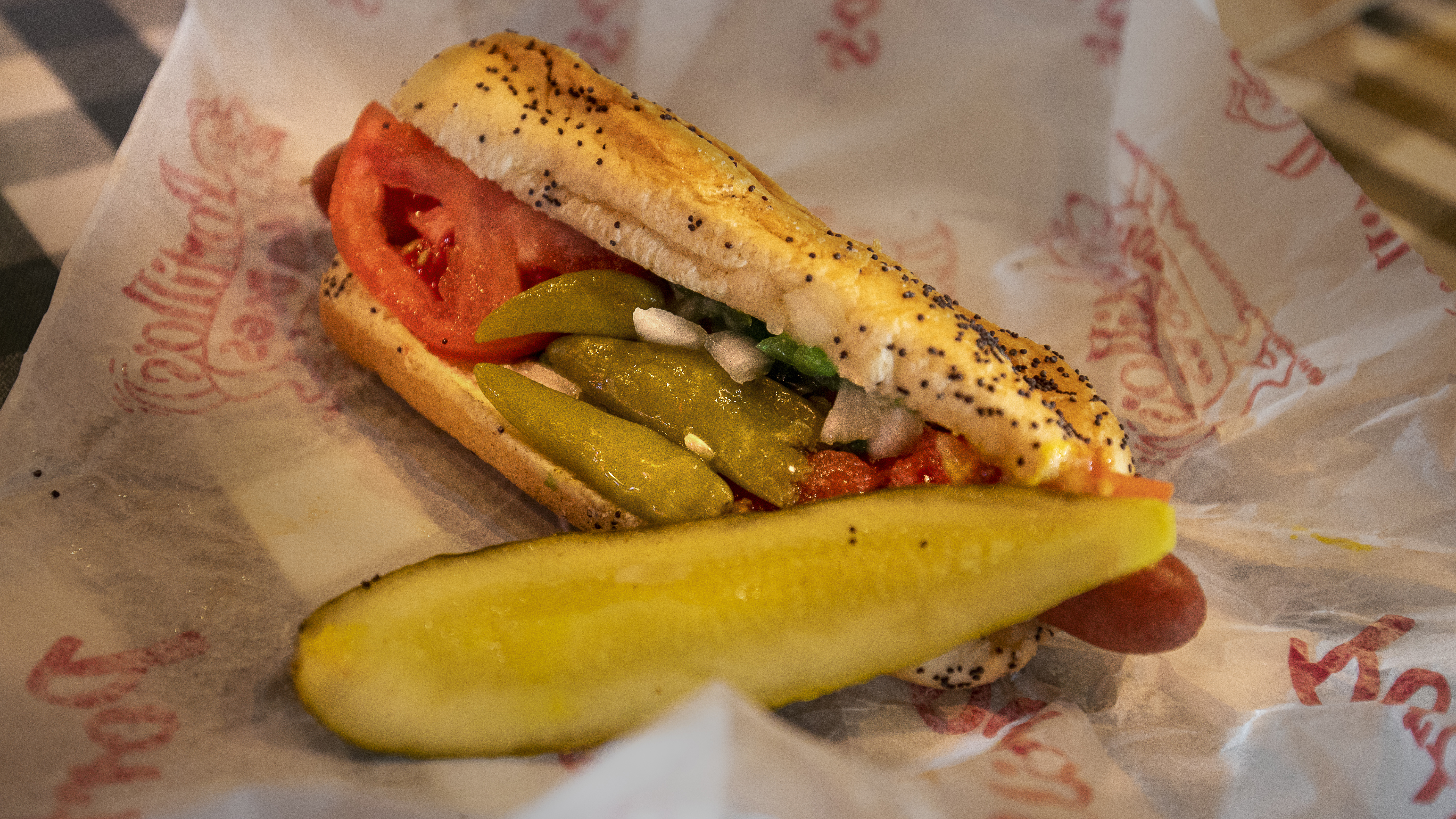 A Chicago-style hot dog at Portilla's.