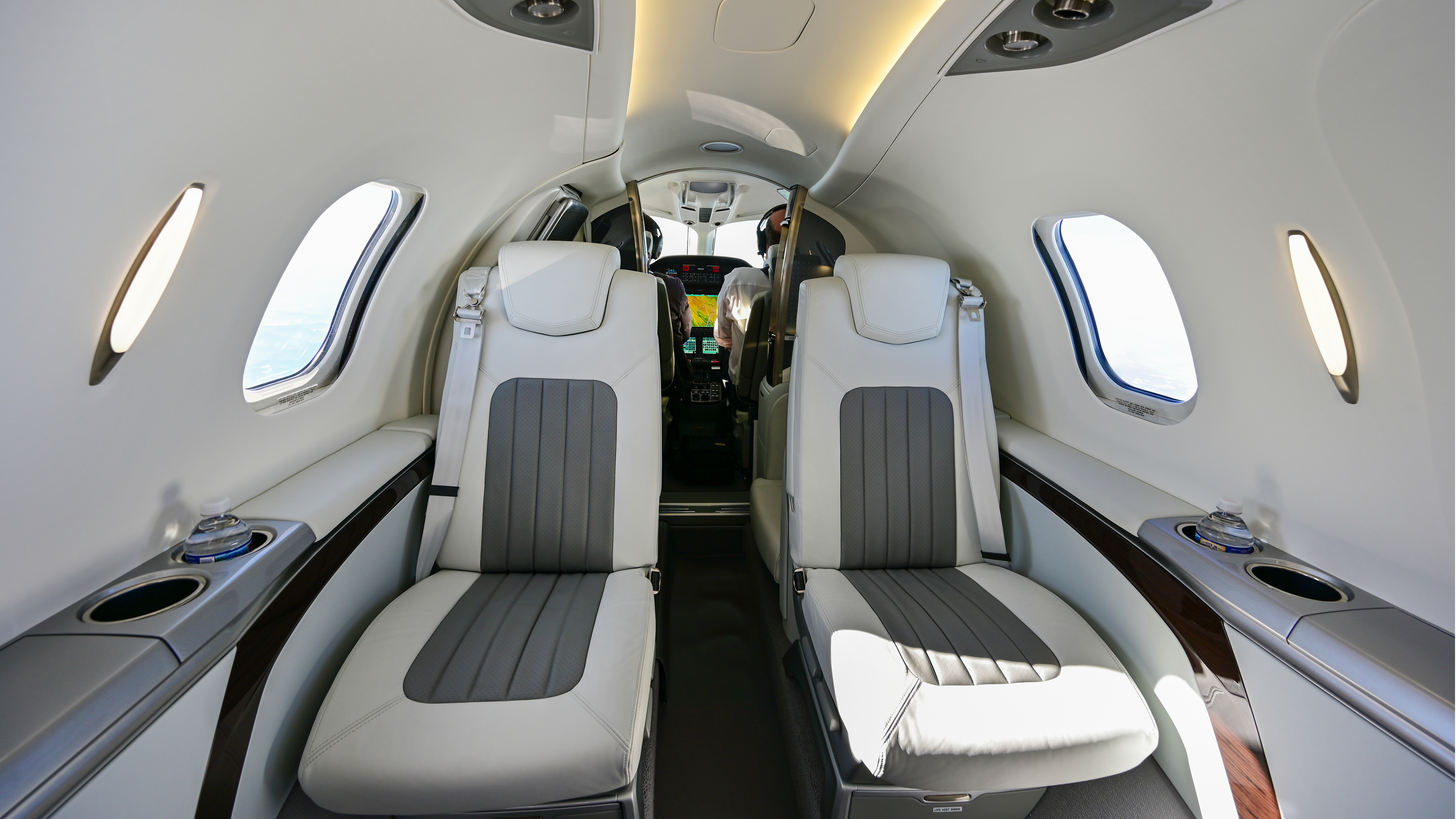 While a light jet, the HondaJet has a larger cabin than most in its category.