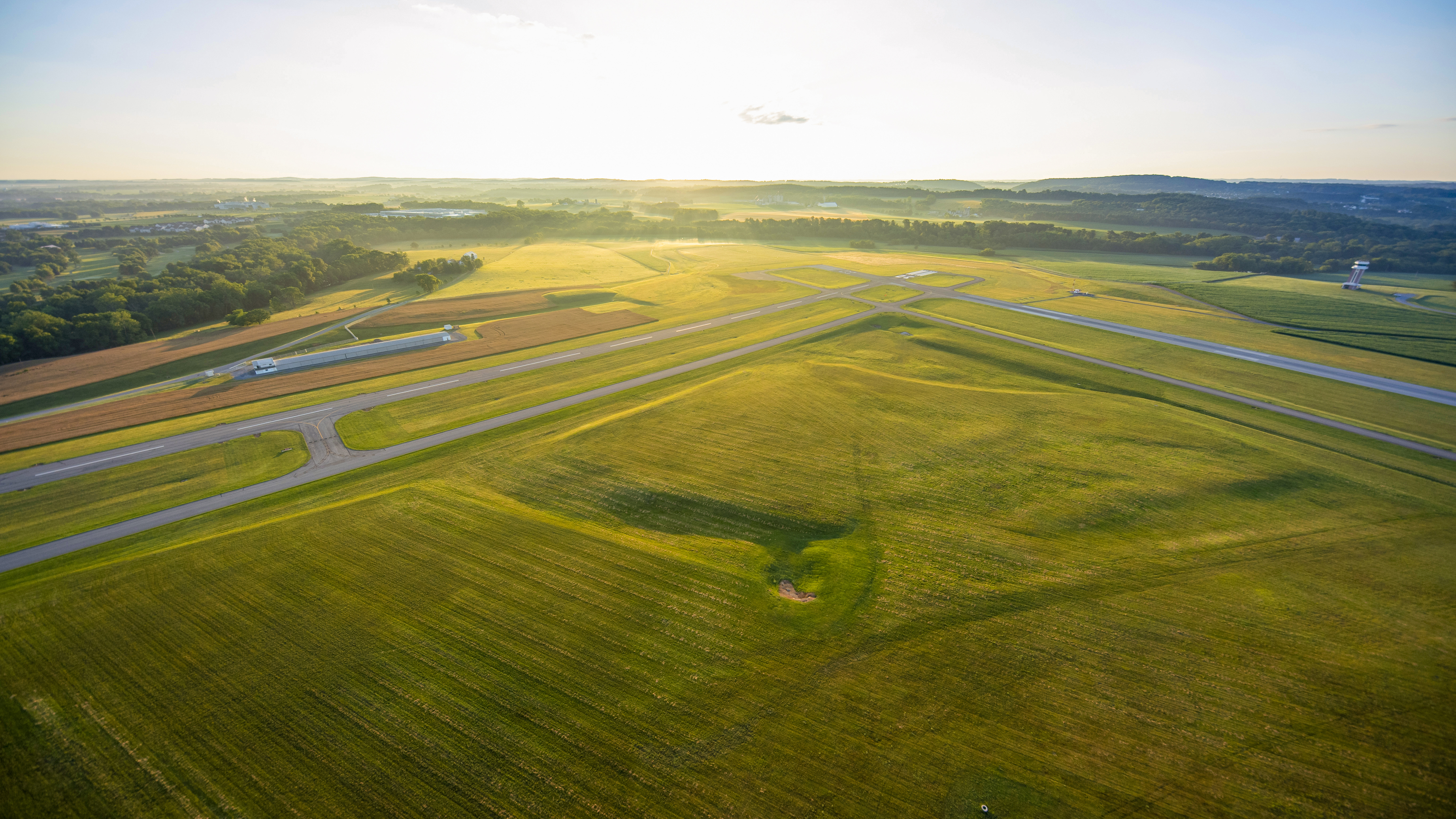 Just a few hundred feet above the ground, the topography of Frederick Municipal Airport has a serene quality that might elude power pilots busy in the traffic pattern.