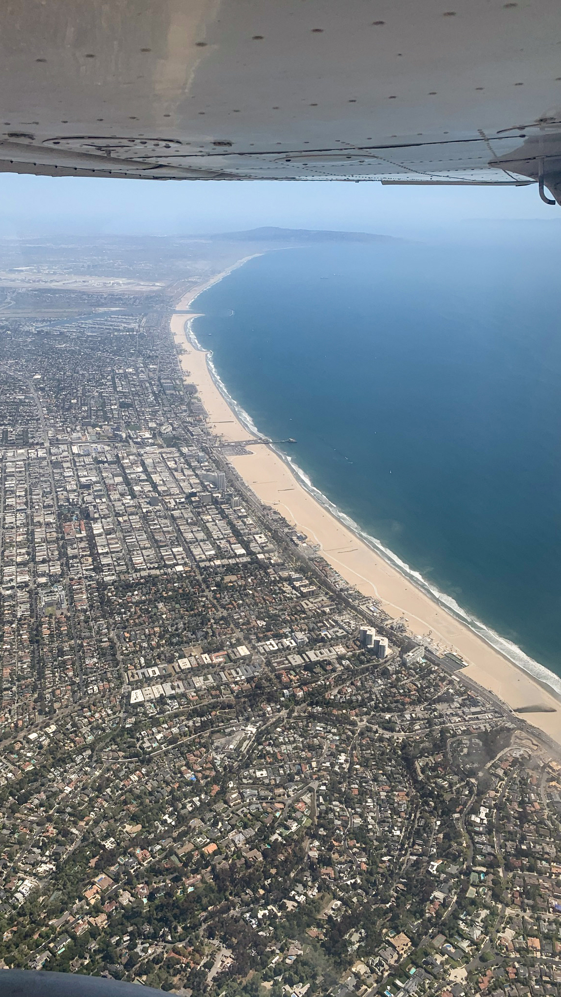 Looking south from Pacific Palisades toward LAX while waiting to pick up flight following with SoCal Approach.