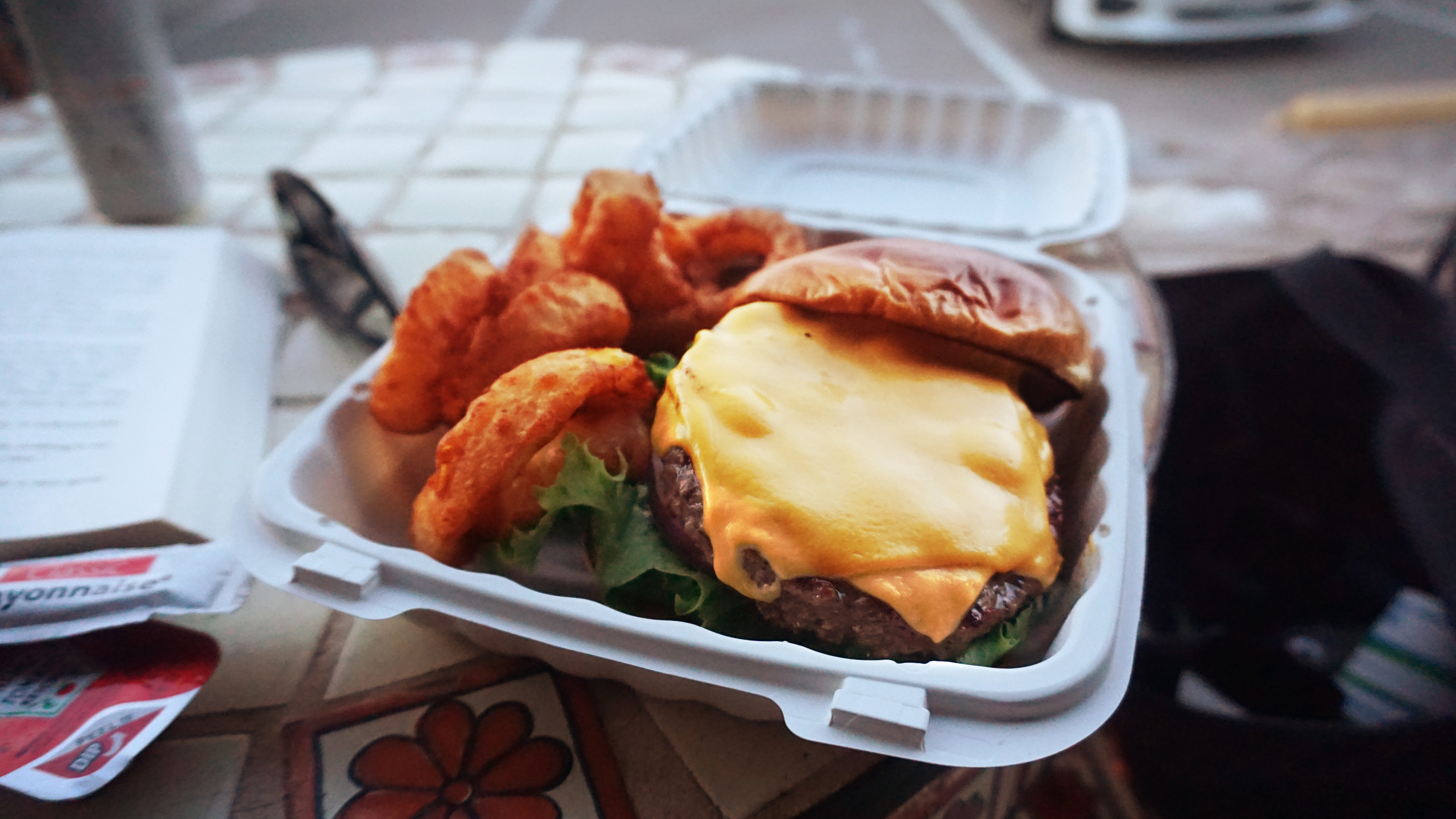  A delicious burger and perfectly crisp onion rings await hungry pilots looking for a unique restaurant stop.