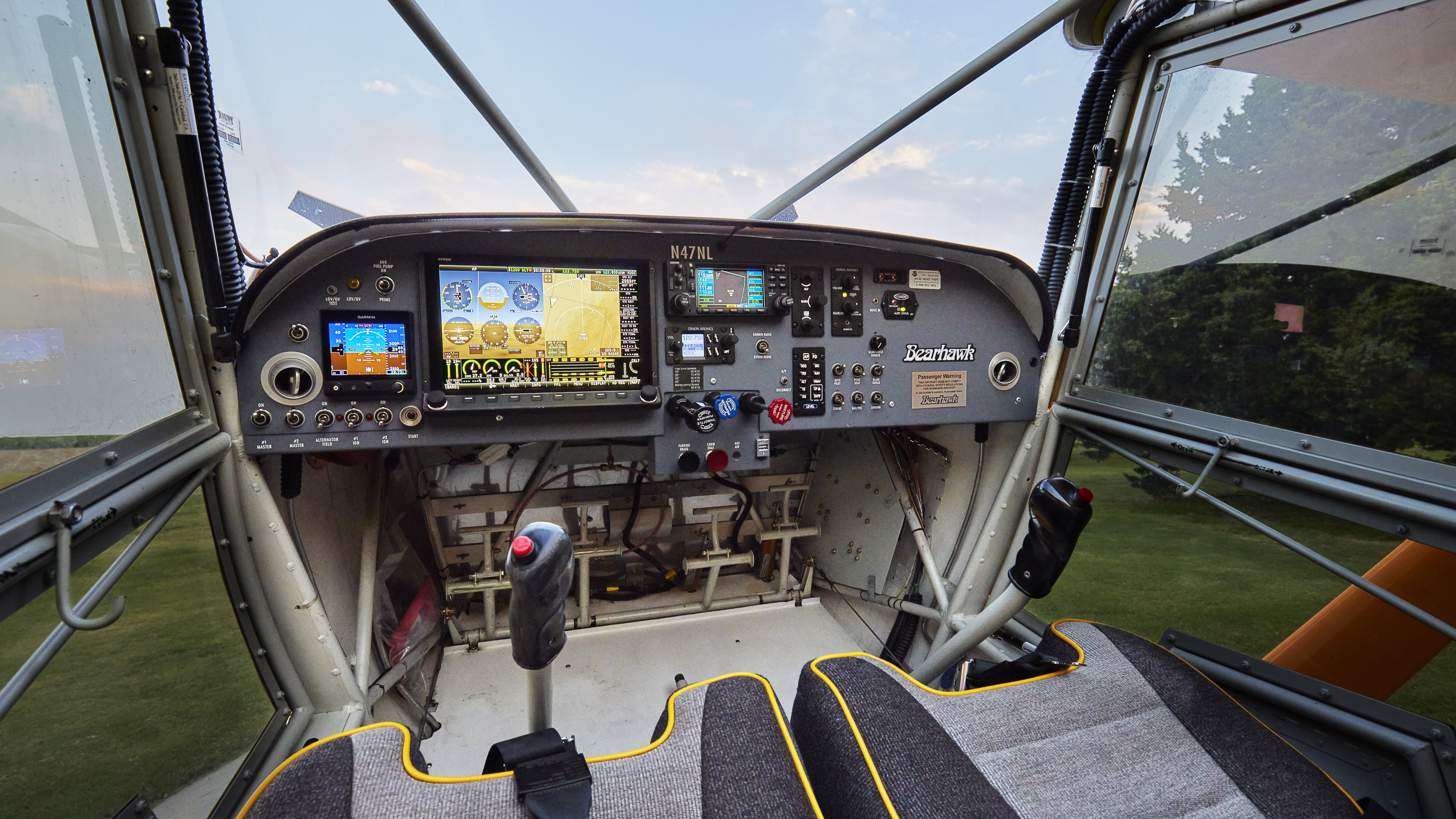 A Dynon SkyView HDX1100 touchscreen PFD with autopilot, a Garmin G5, and a Garmin 430W GPS/nav/com provide for potential flight in instrument conditions. Anton credits Crotts Aircraft in Dodge City, Kansas, for the completion help.
