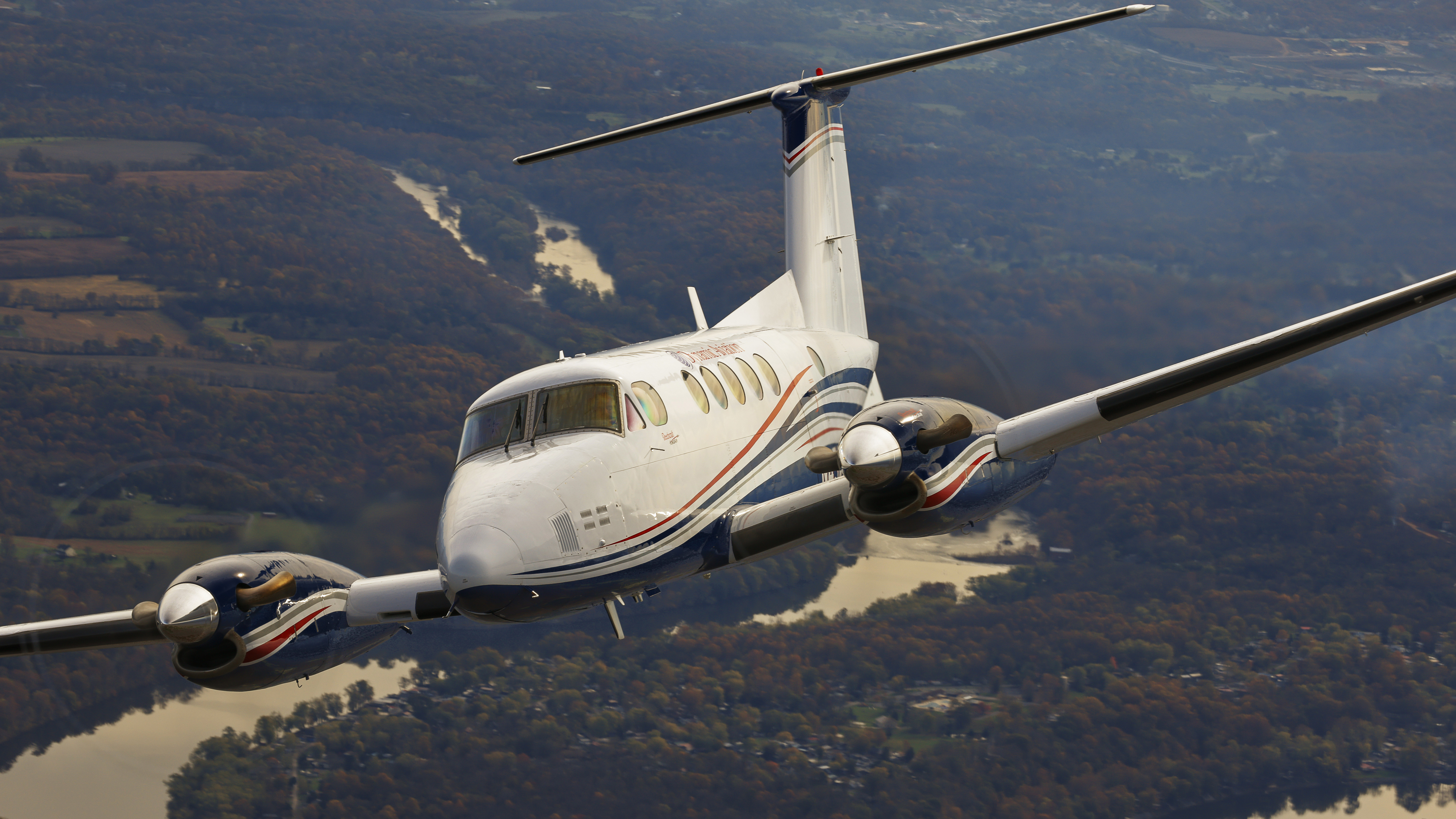 The flight test airplane is a 1979 A200 King Air, fitted out for military use under the C-12 designation.