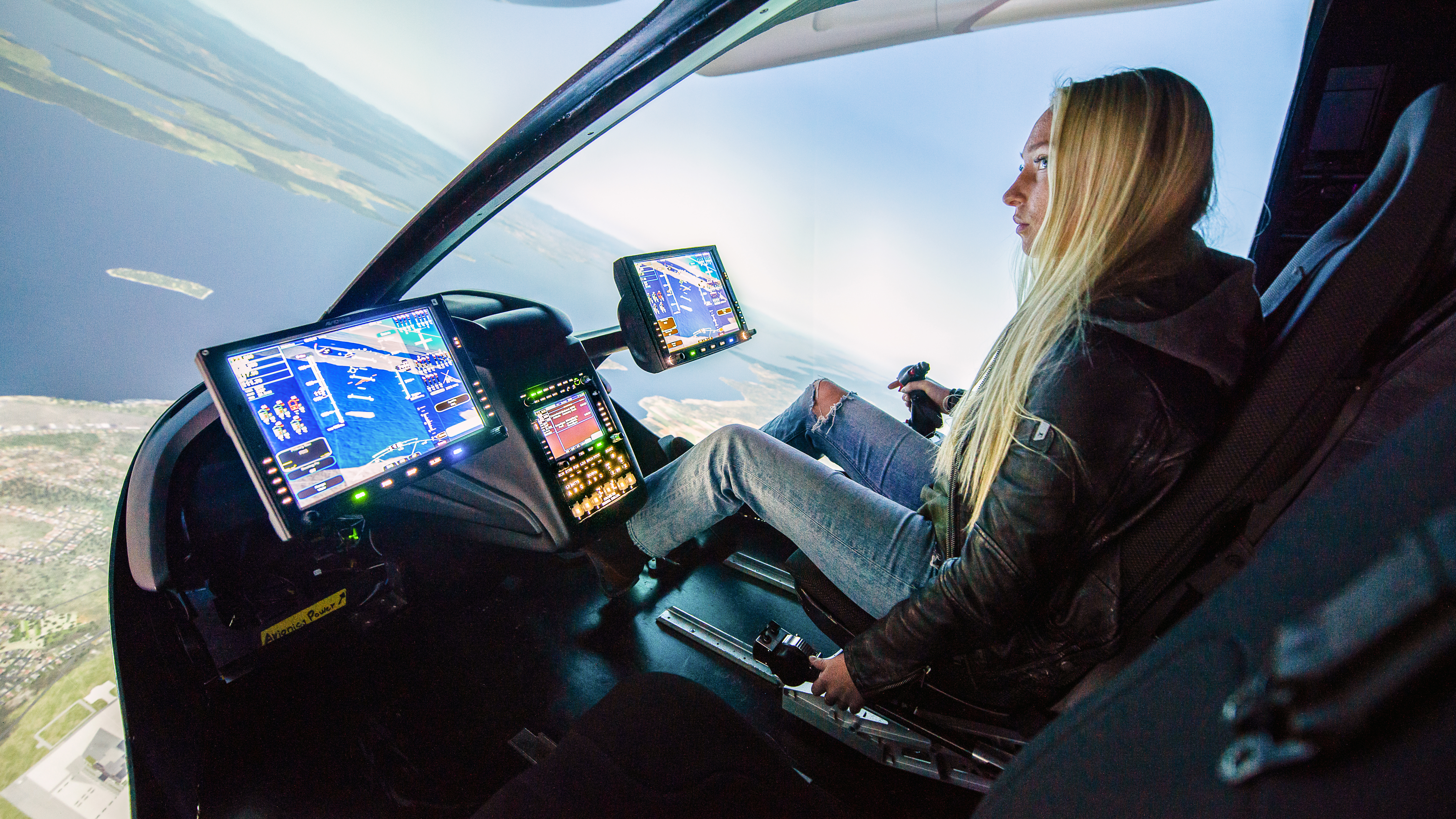 Team members like Willa Clark also get access to the simulator prototype created in parallel with the Alia eVTOL. Beta is working with CAE to develop a production version of the simulator to train pilots at scale.