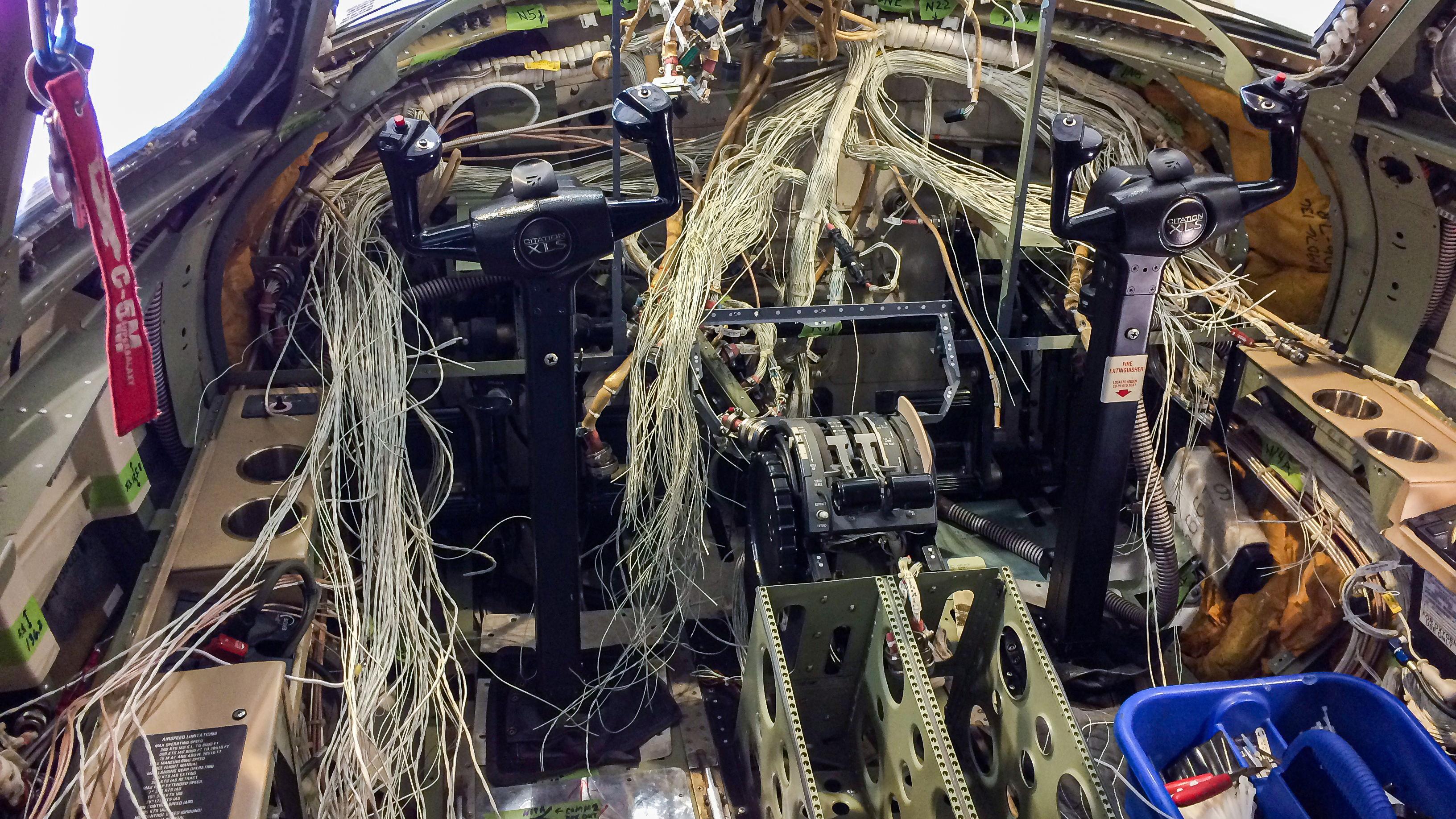 Installing the upgraded panel is no small task, as evidenced by the miles of wiring bundles.