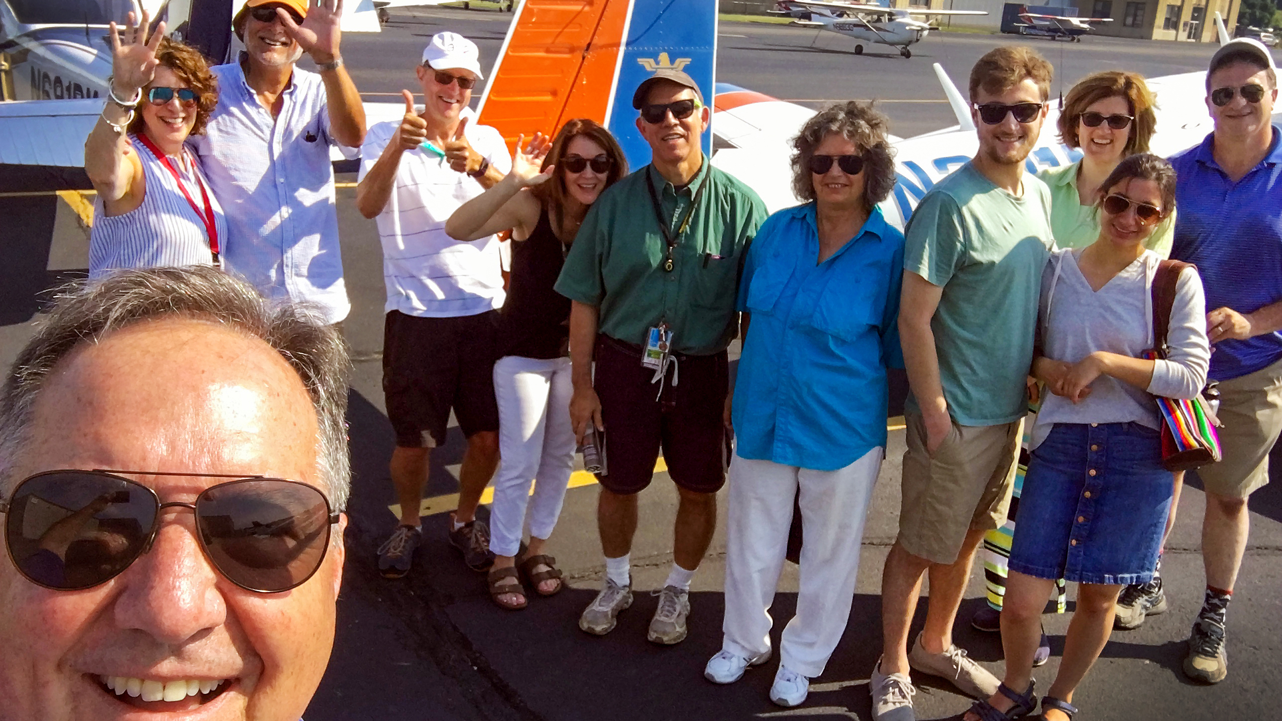 43rd Aviation flying club president Scott McRae with members of the club.