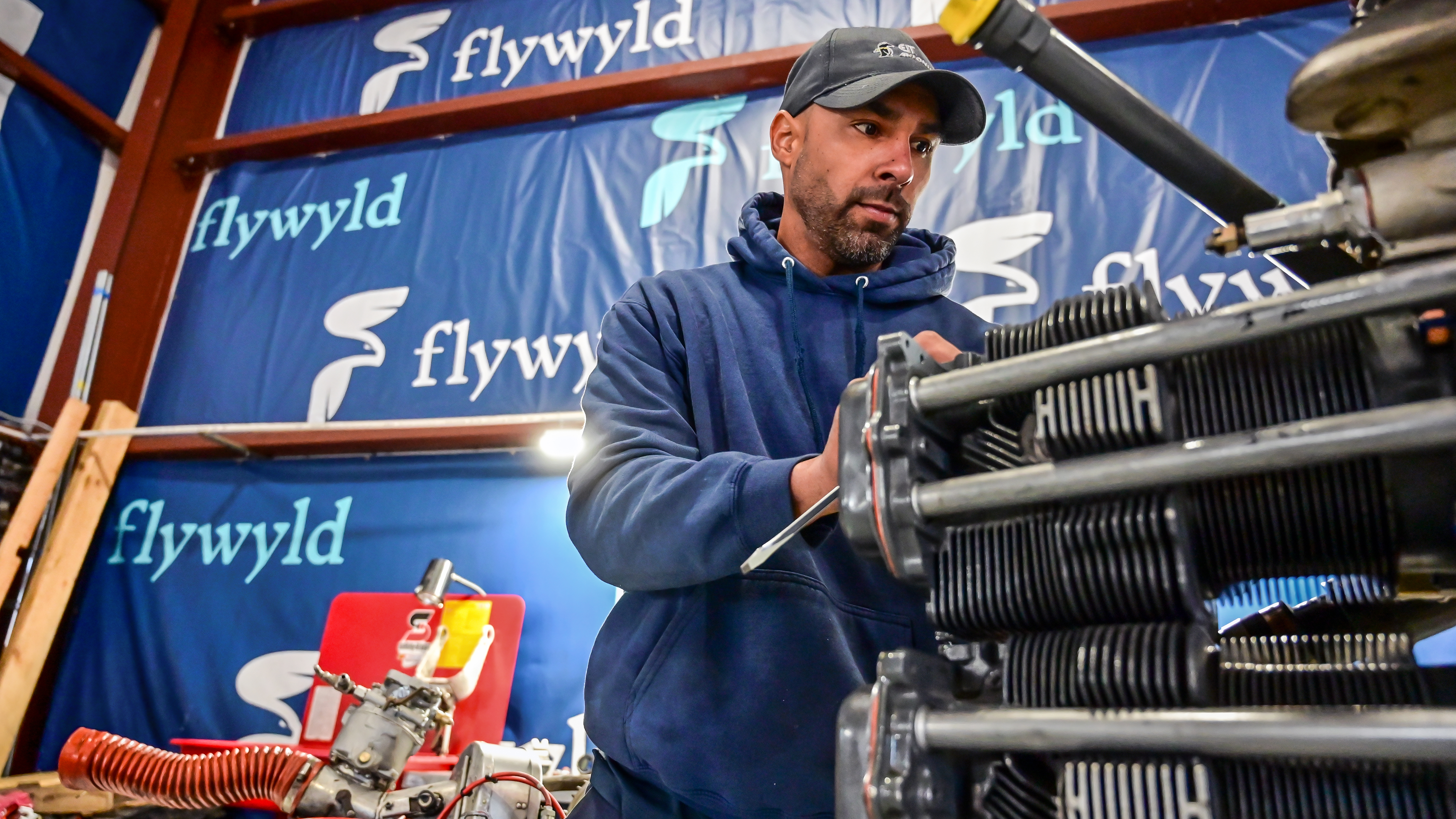Harry Santossoto in the maintenance shop.