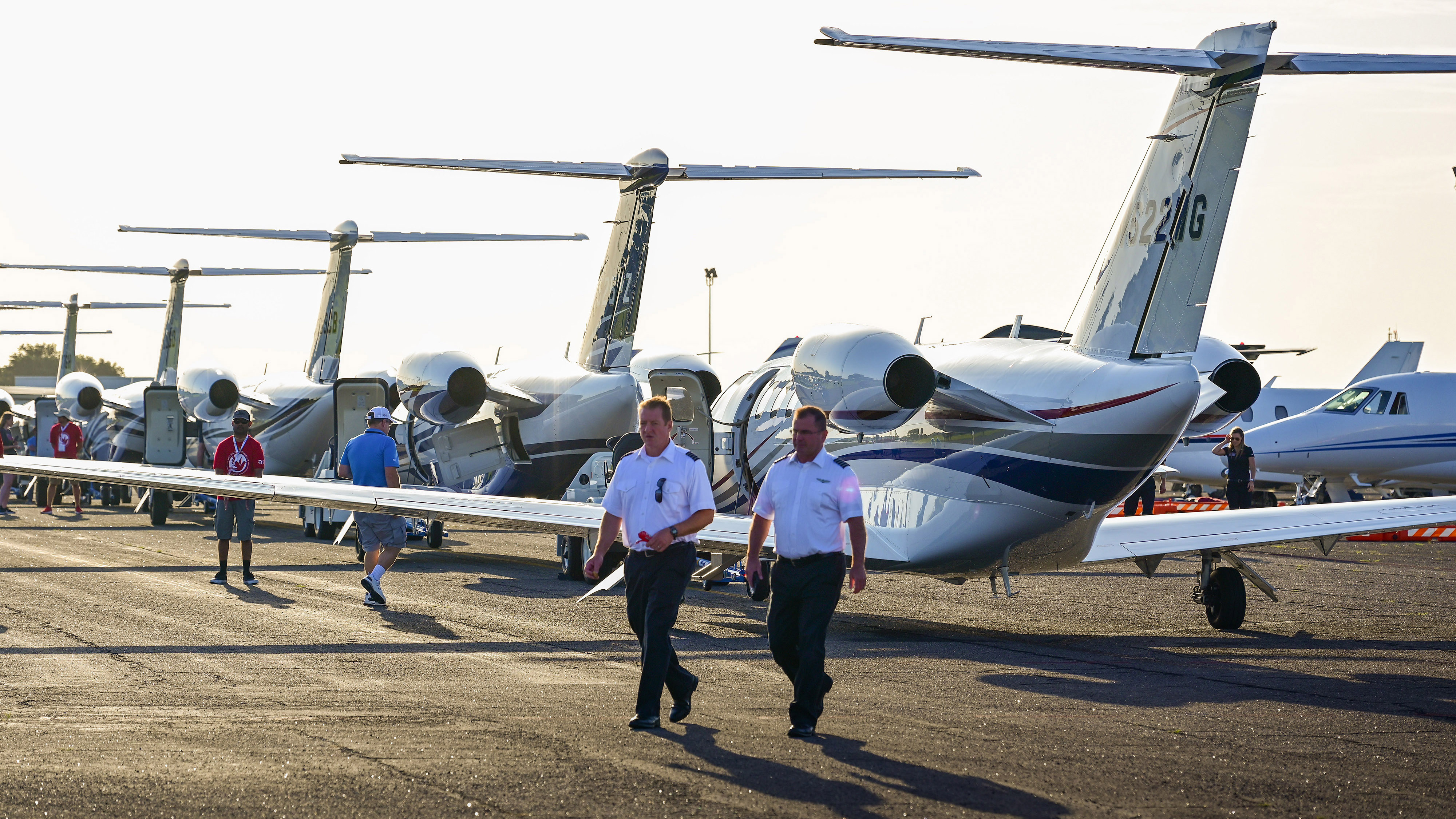 Corporate and private aircraft participate in the Airlift and are ready for their passengers at Orlando Executive Airport in Florida.