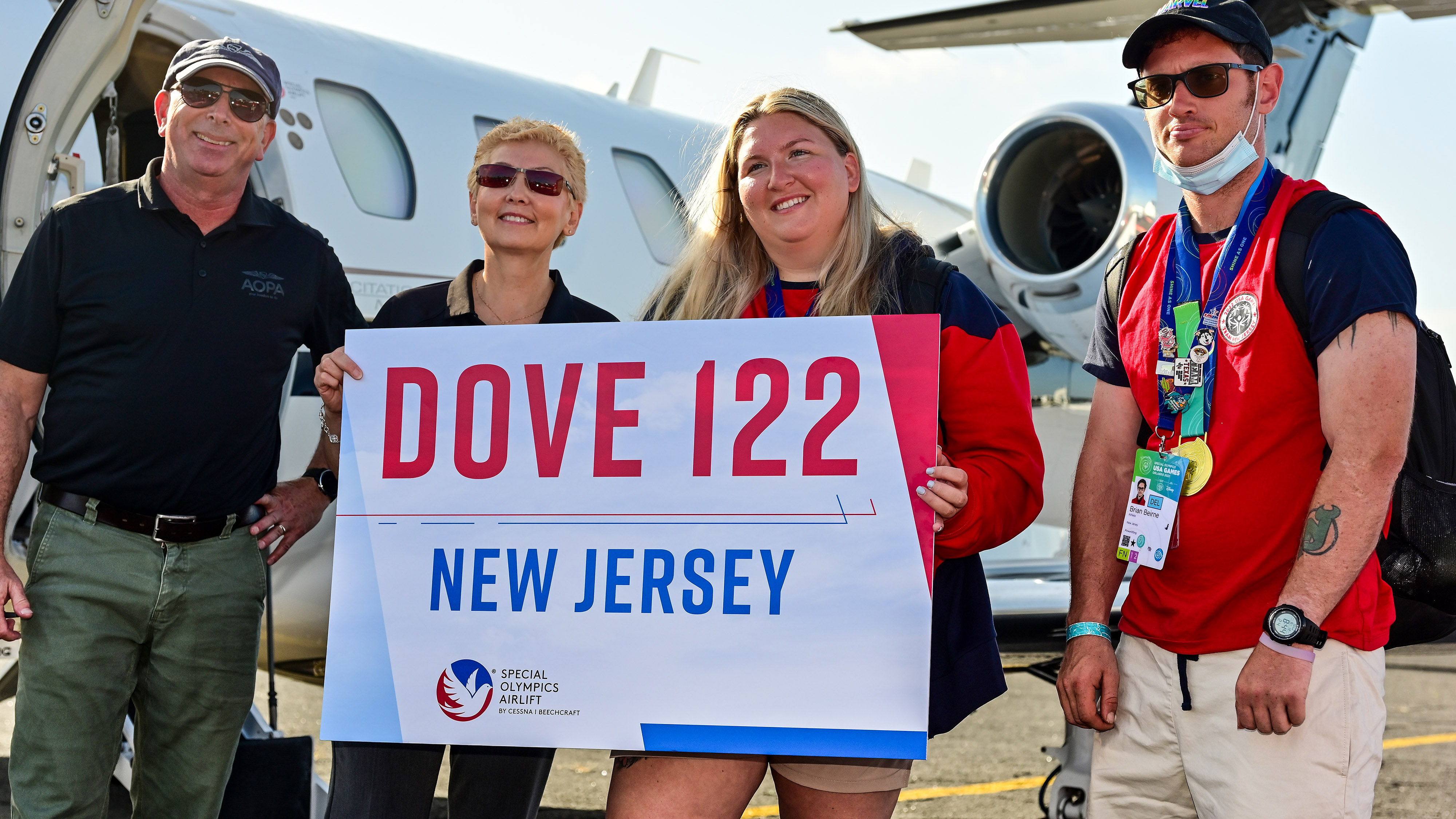 Pilots Dave Hirschman and Luz Beattie prepare to fly their “Dove 122” passengers home to Trenton, New Jersey.