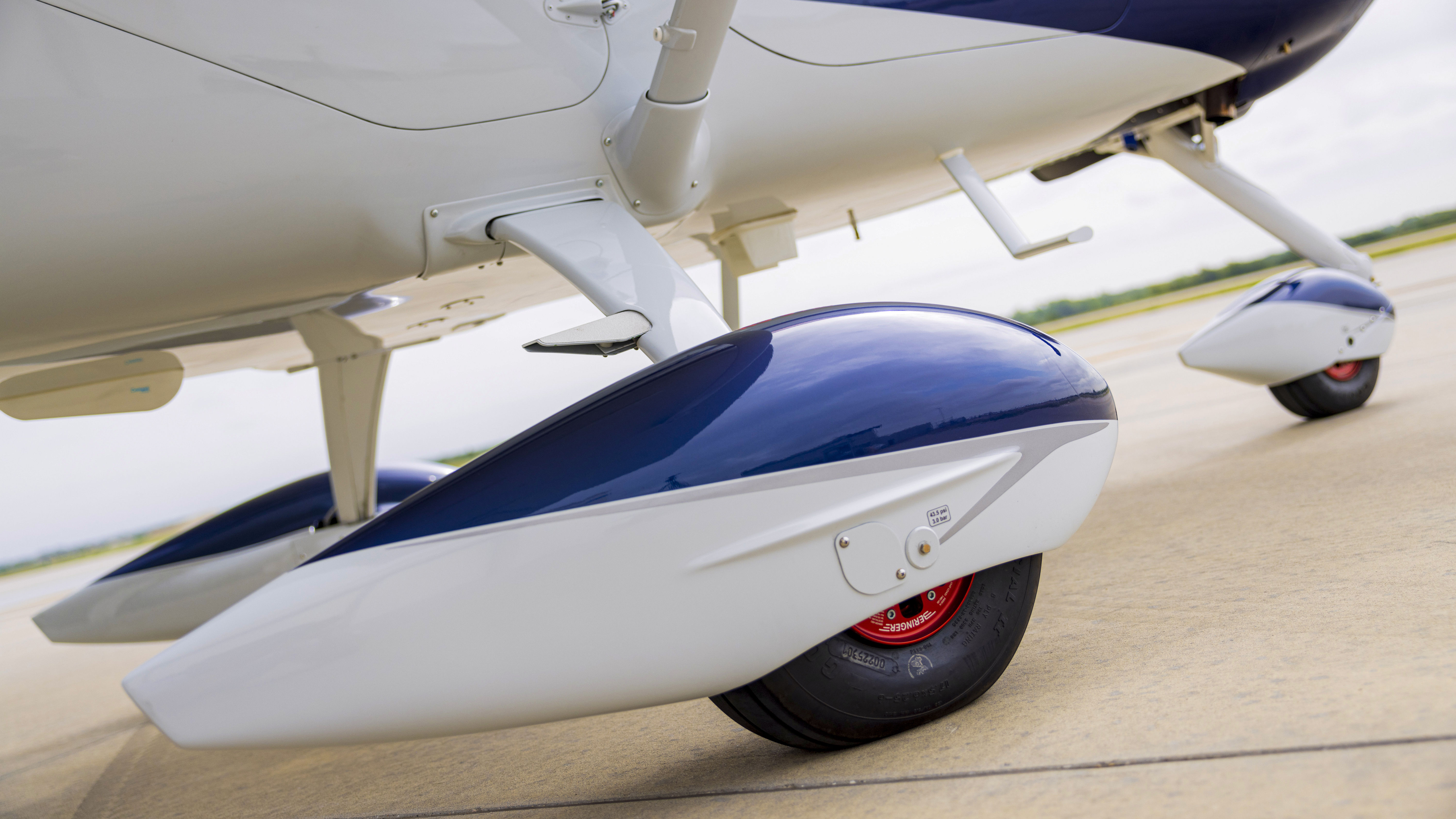 Beringer brakes, wheel fairings, and a castering nosewheel are also standard.
