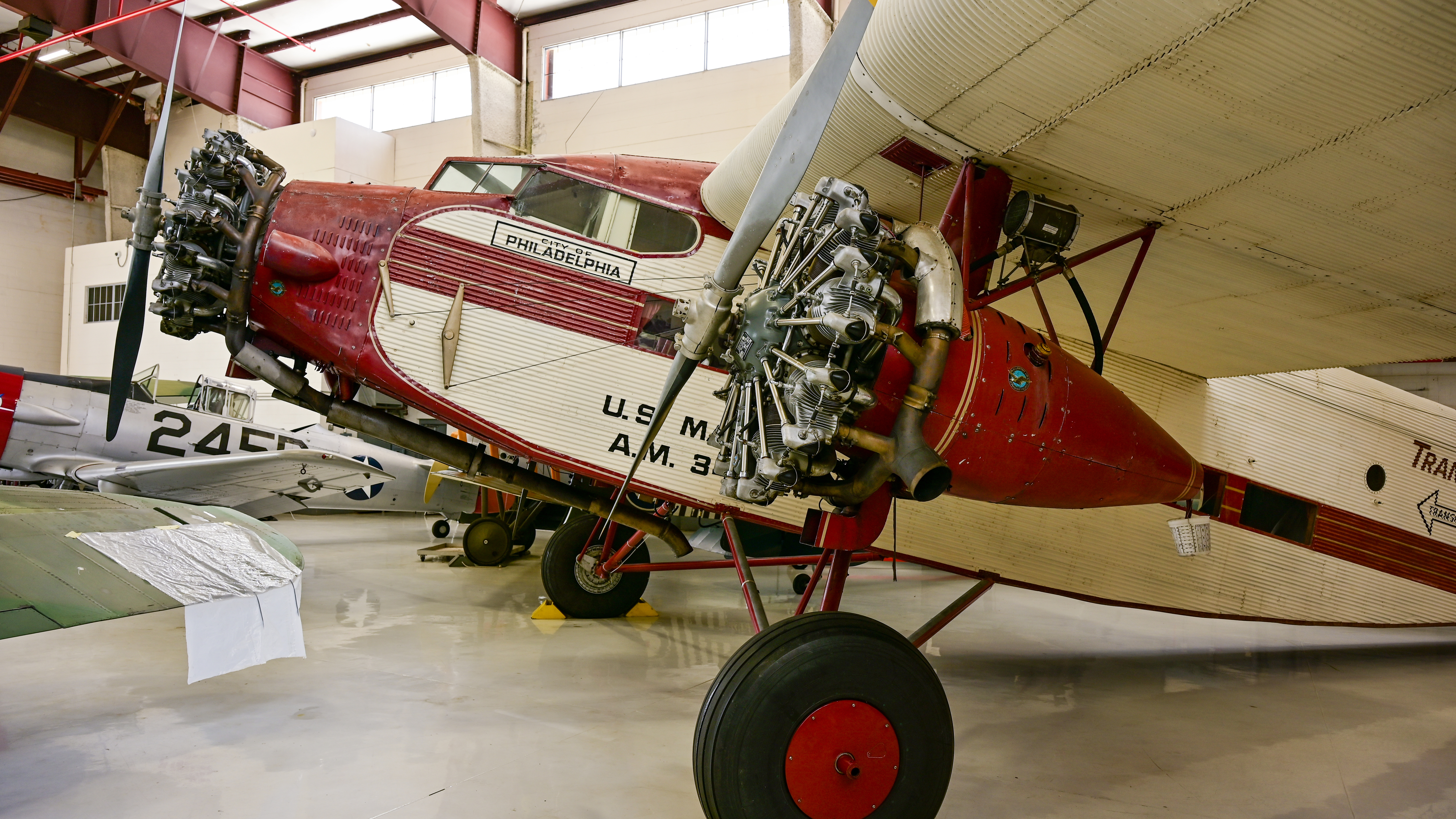 Hollywood star Gloria Swanson christened this 1929 Ford 5AT Tri-Motor "The City of Philadelphia" and it was featured in the 1984 movie "Indiana Jones and the Temple of Doom". 