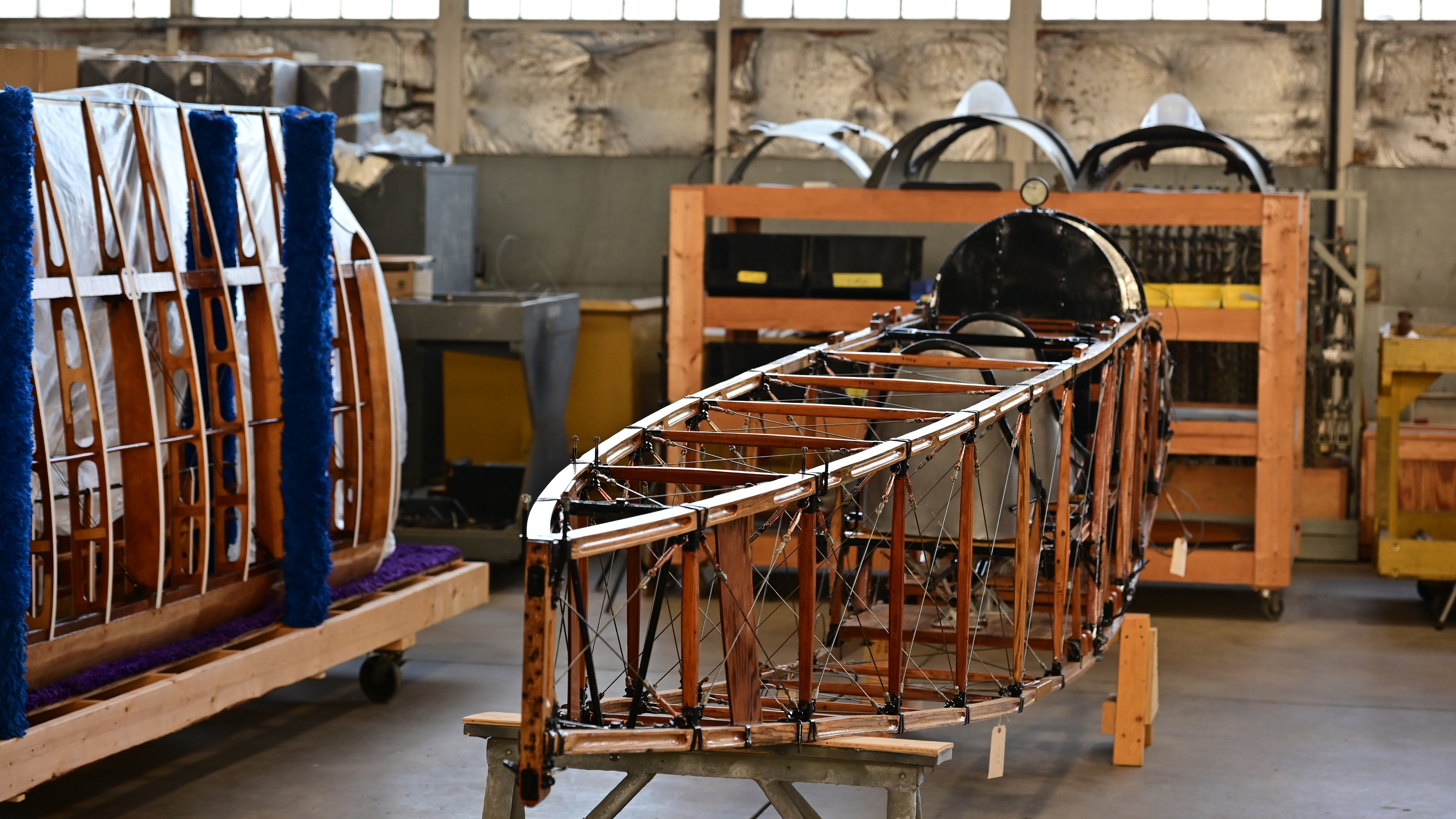 The fuselage undergoing preservation/restoration.