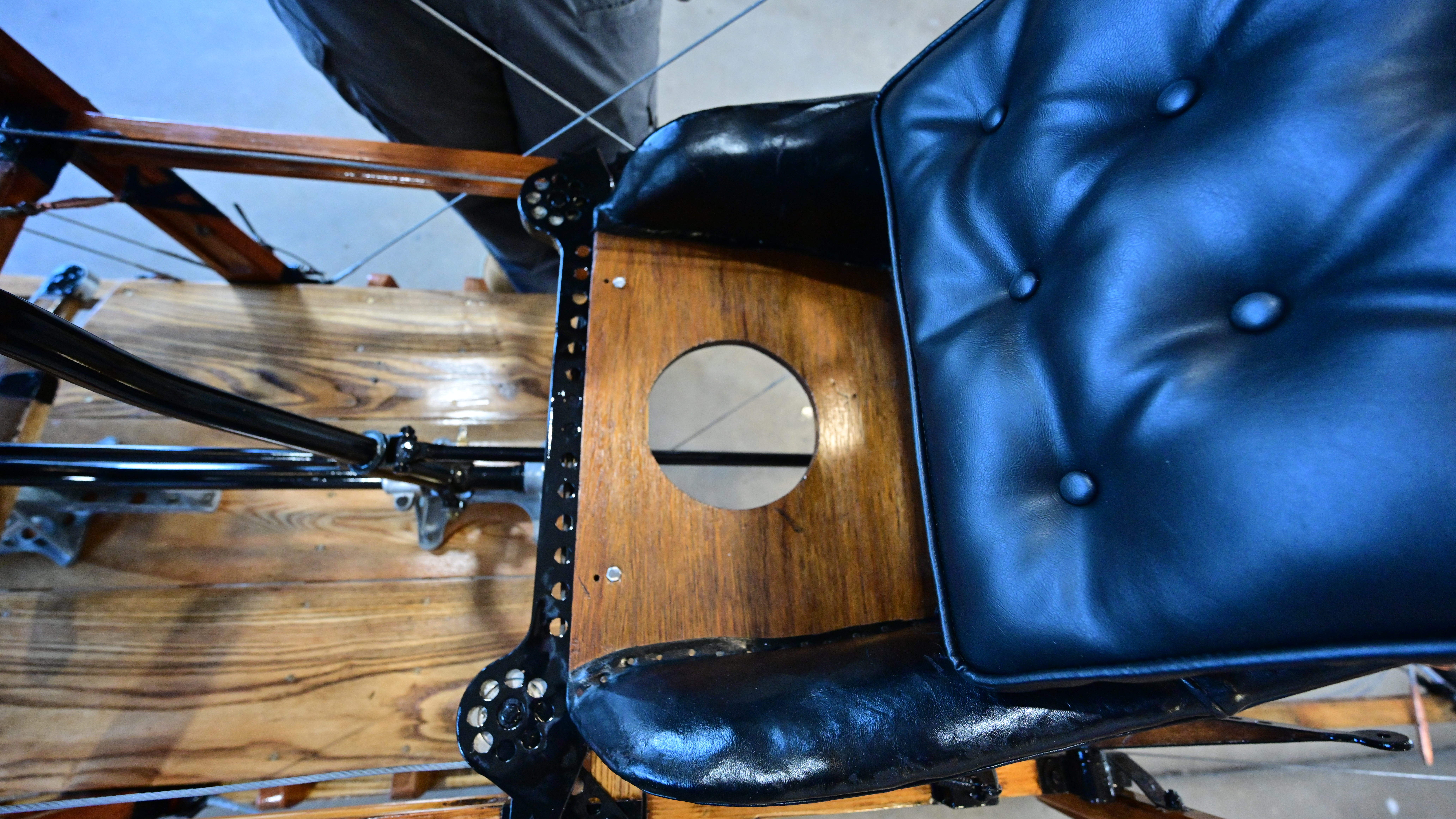 Original rear seat with newly fabricated bottom cushion (the original cushion was not present).