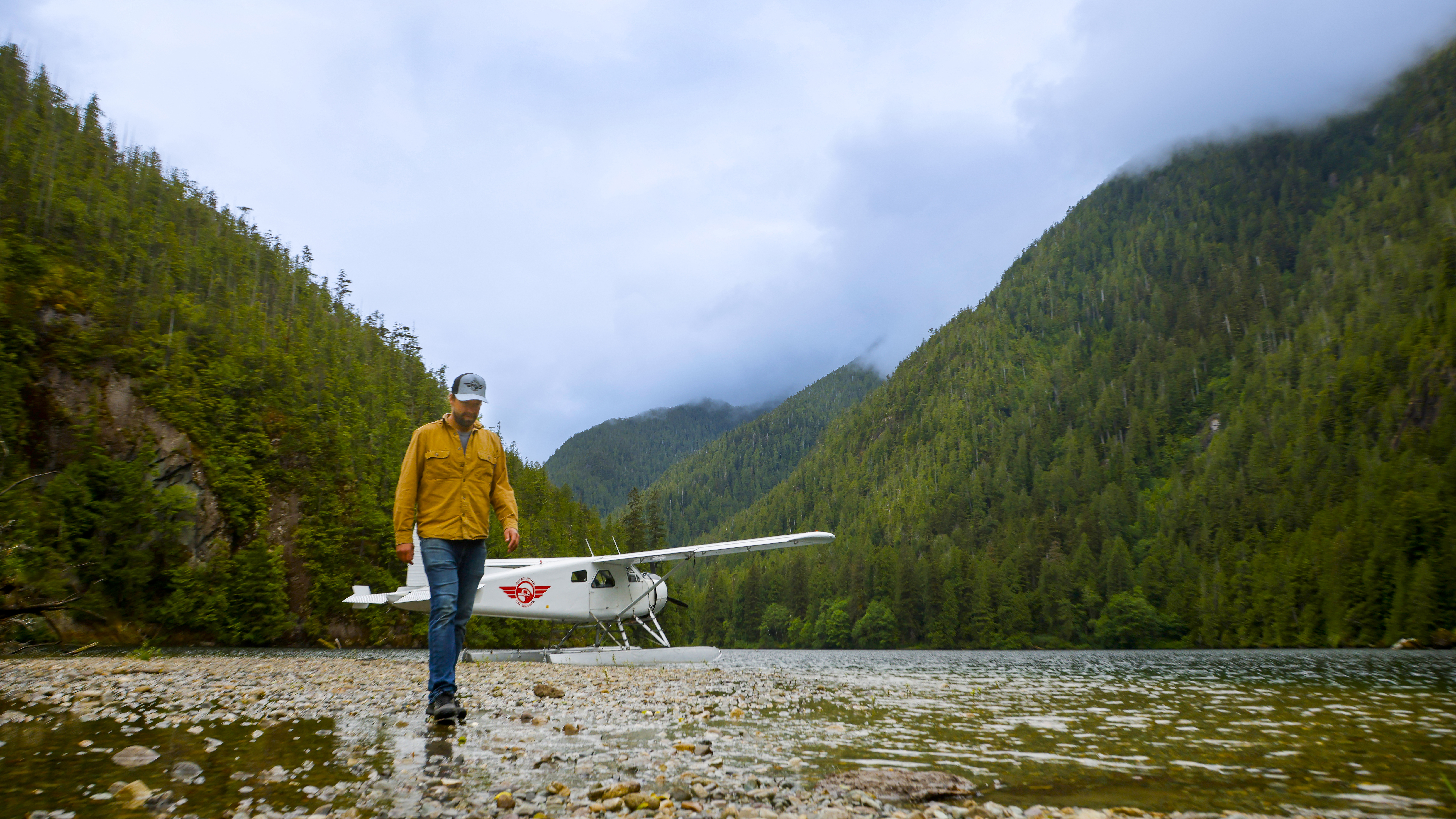 Ranalla flew us into the mountains to the east, to beach on a gravel spit formed in a lake canyon.