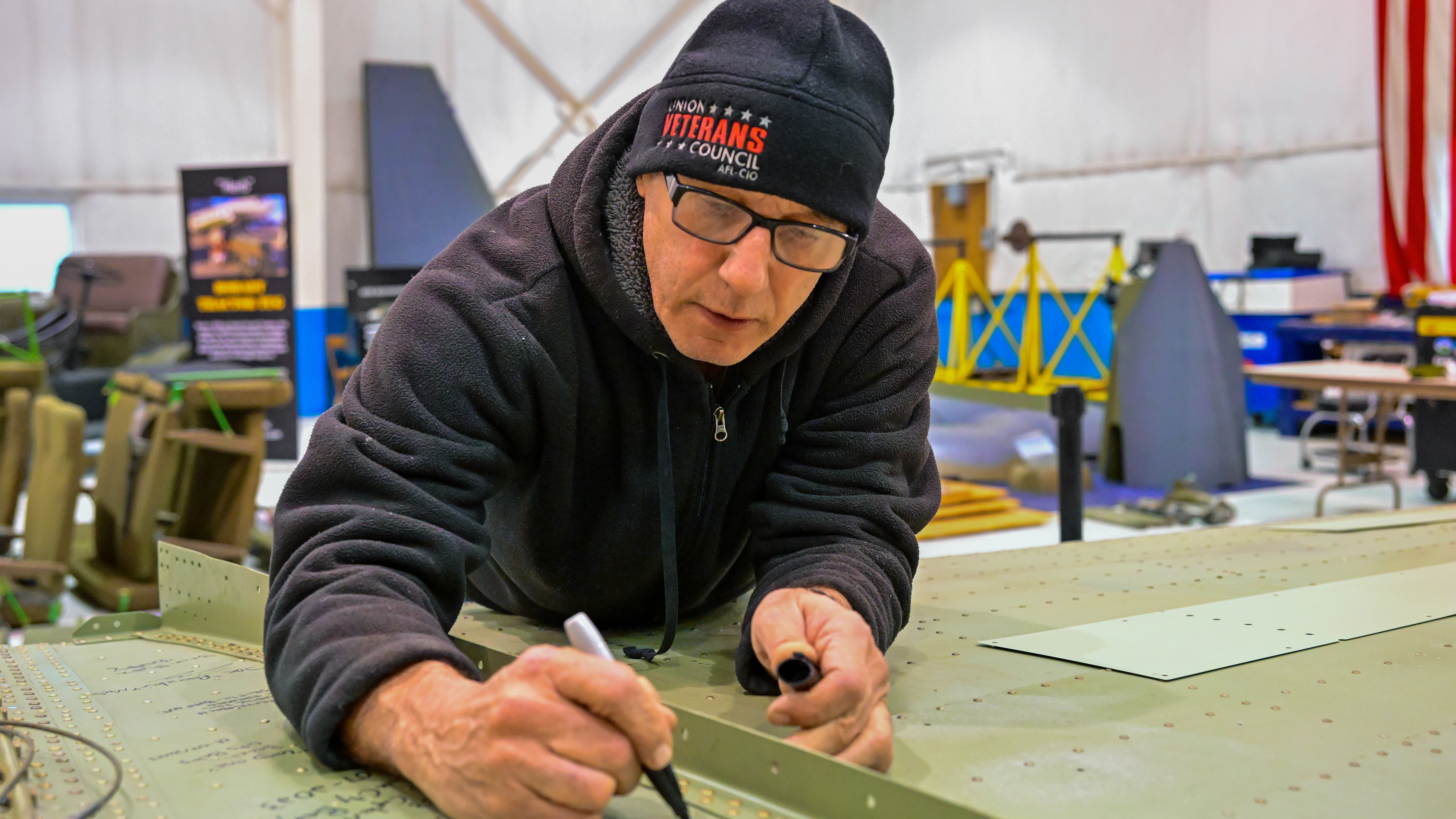 Each volunteer signed a new horizontal stabilizer...