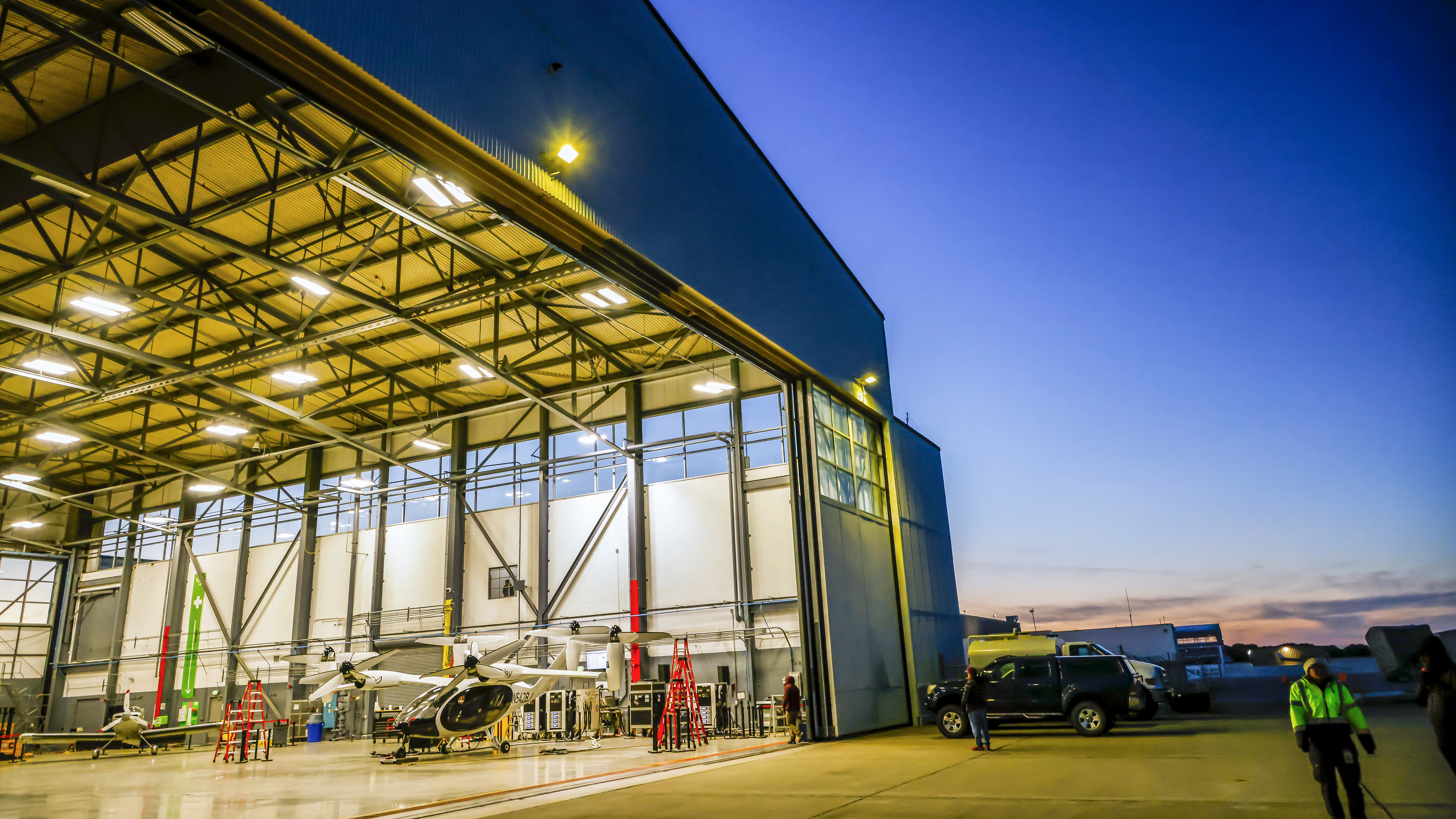 Joby’s flight operations hangar at Marina Municipal Airport.