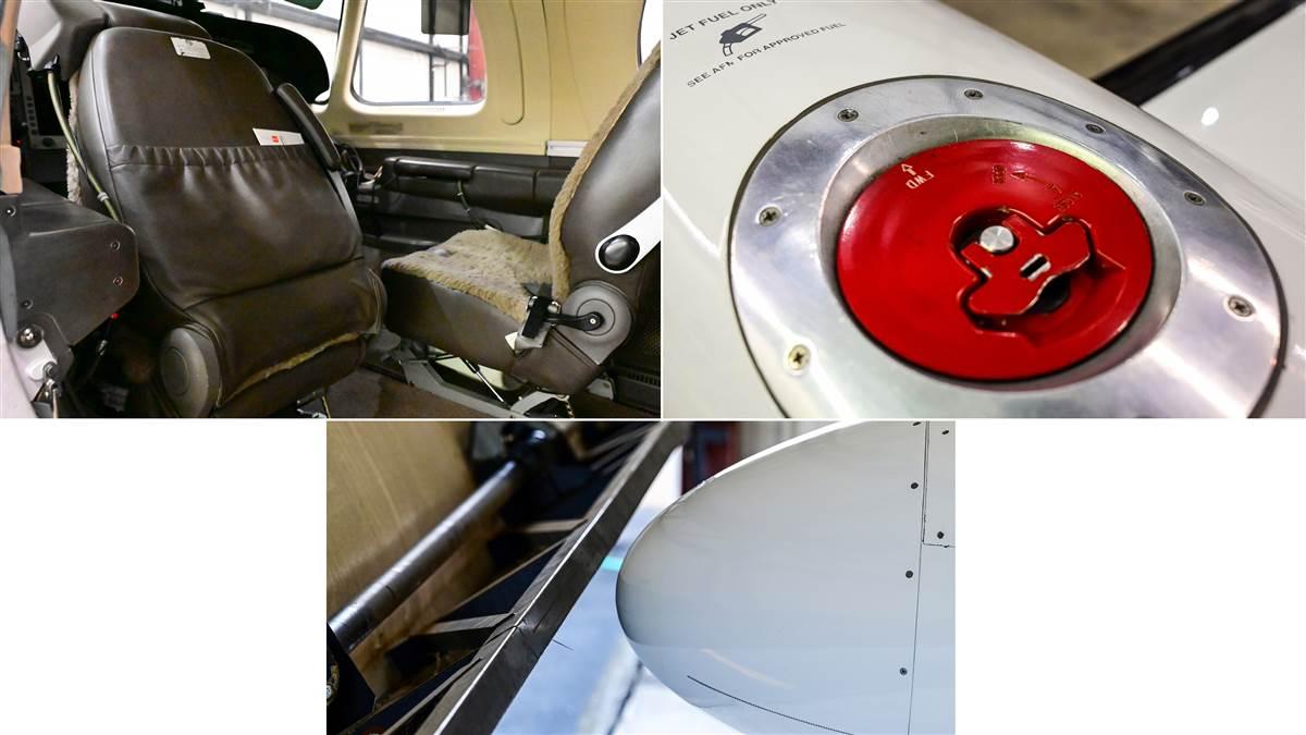 Many owners take out the row of middle seats, leaving two up front and two in the back with leg room that would make a Emirates first-class passenger envious. The airplane fits in a standard T-hangar—just barely.