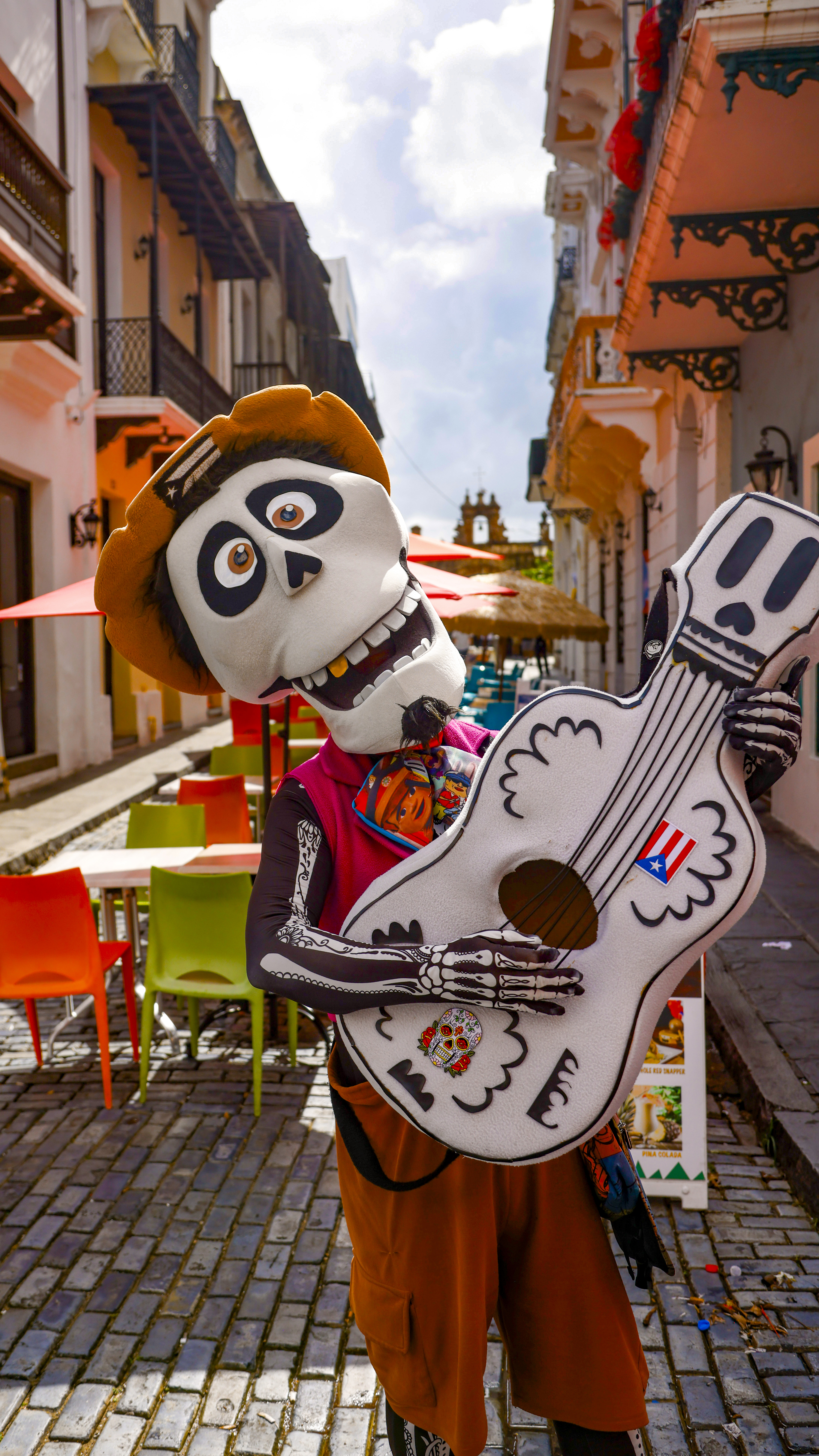 A street performer poses in Old San Juan.
